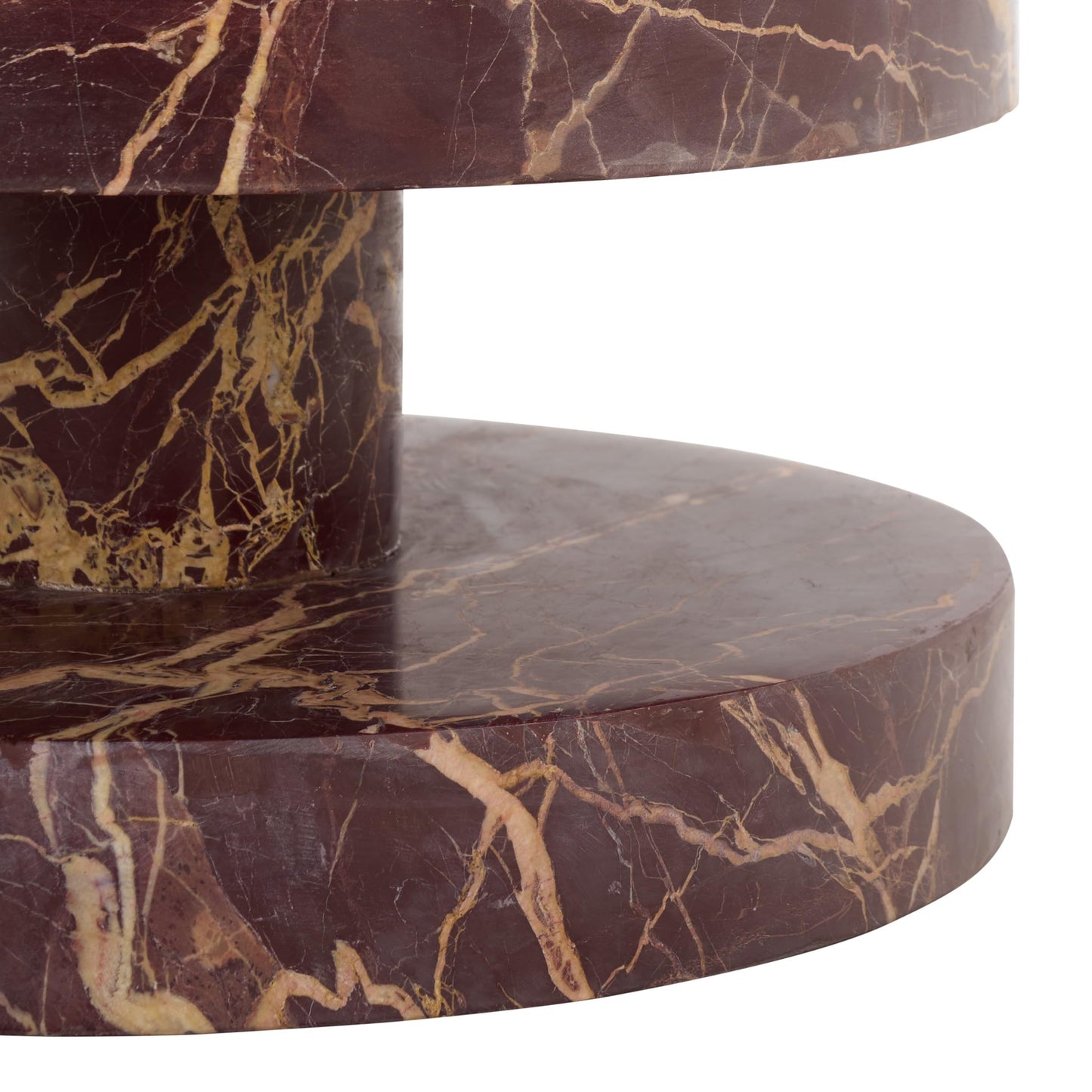 SAFAVIEH Couture Collection – Danny Red & White Stacked Round Marble Accent Table, Fully Assembled (SFV5766C)