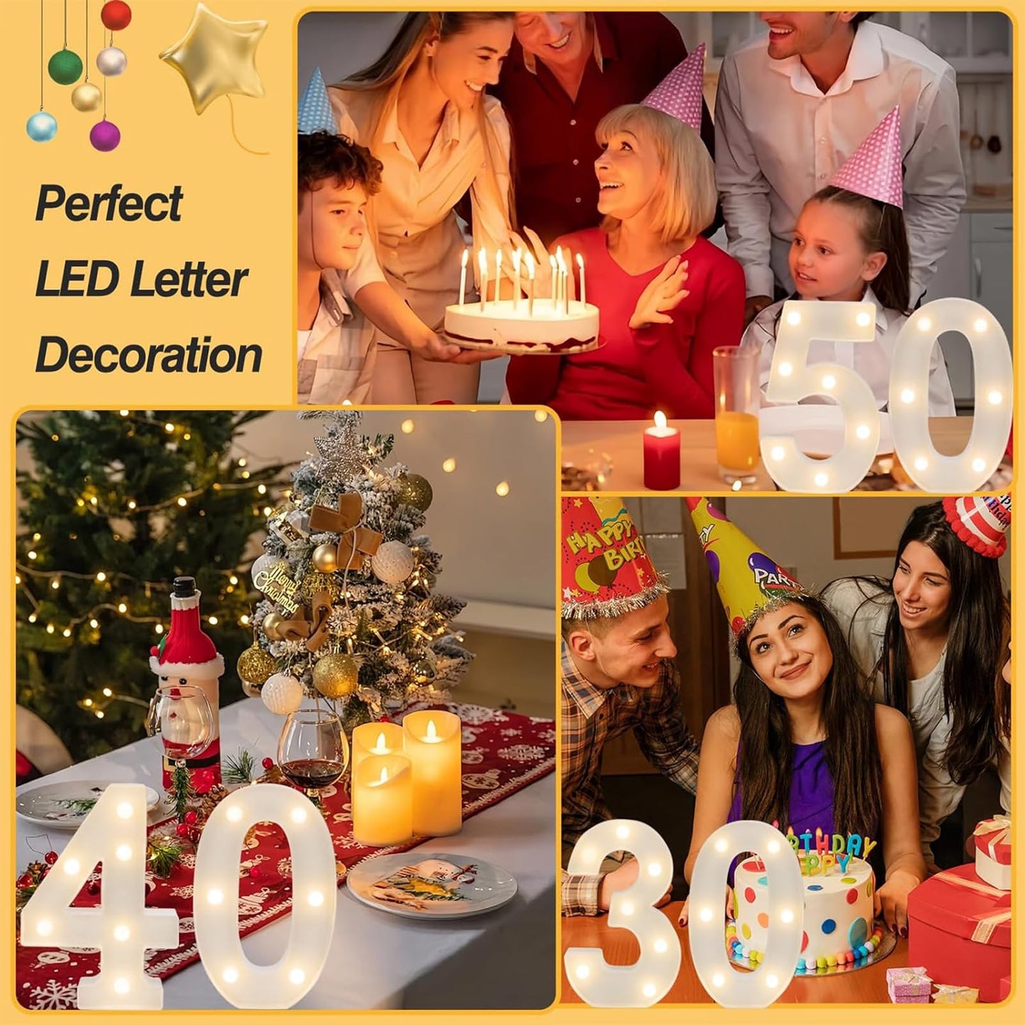 SKYPHAROS LED 40 Marquee Light Up Numbers, 40th Birthday Decorations for Women Men, Warm White Small 40 Marquee Letter Lights for 40th Birthday Party Table, Wedding, Anniversary, Home Decor
