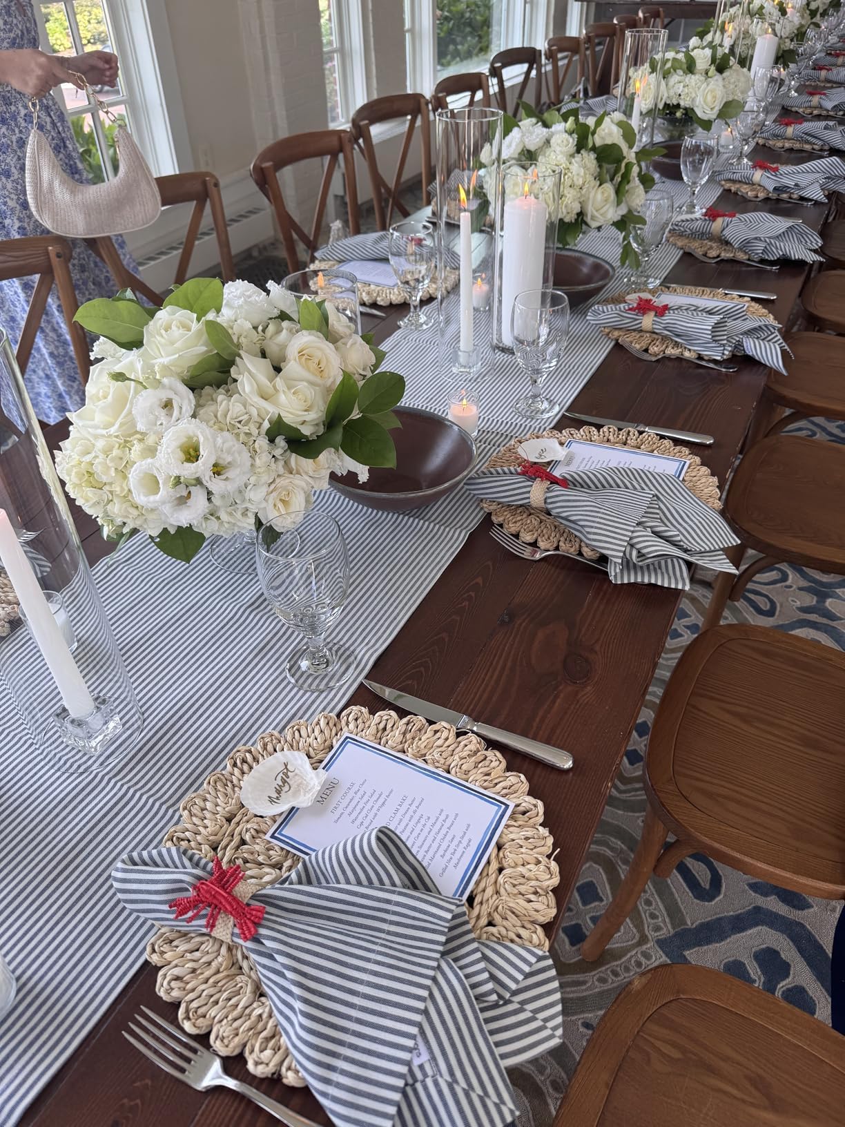 Laquedecraft 13.8" Set of 6 Round Corn Husk Placemats | Boho Woven Rattan Table Mats | Farmhouse Wicker Spring Plate Chargers Like Water Hyacinth, Seagrass for Wedding, Party, Christmas, Events