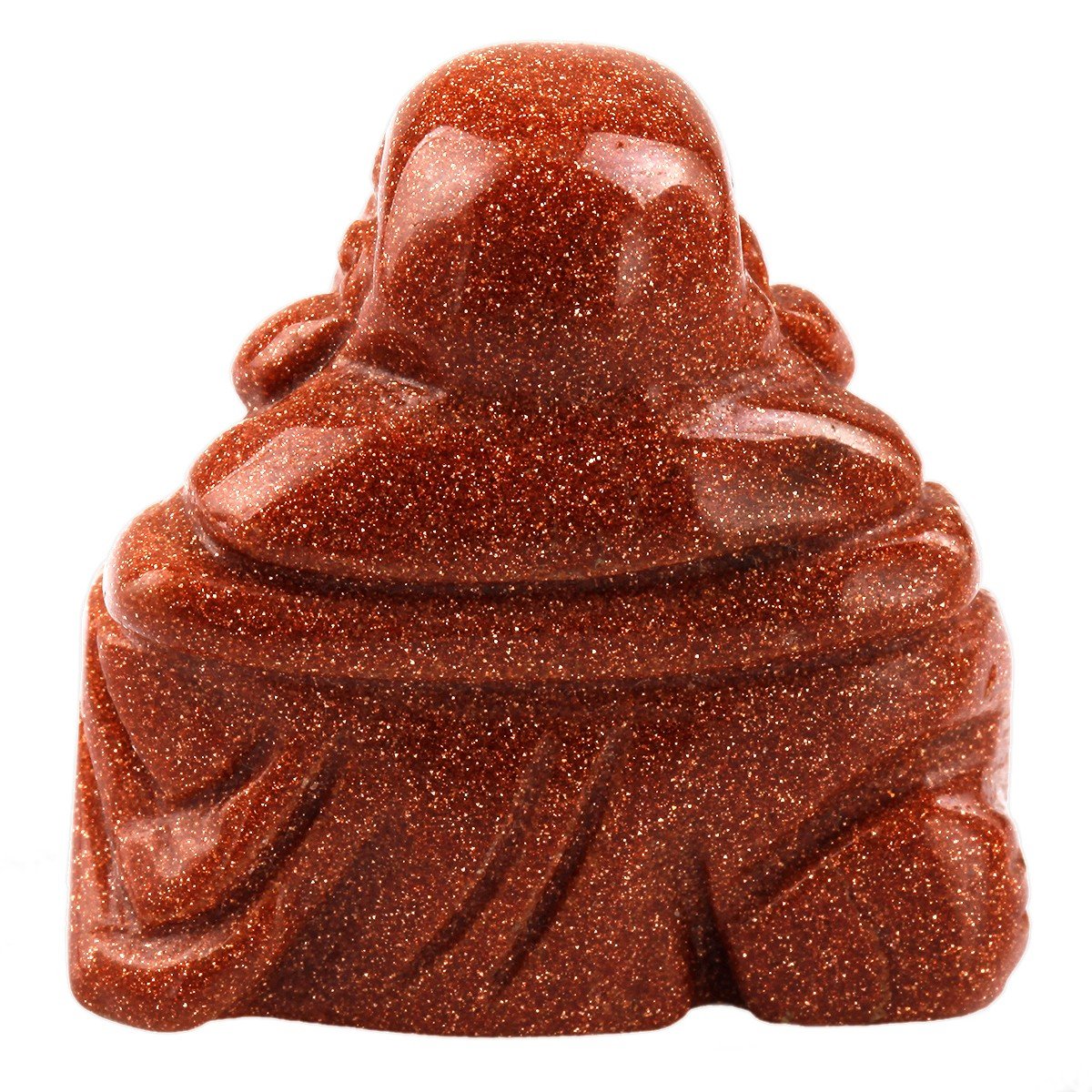 Rockcloud Healing Crystal Gemstone Carved Laughing Happy Buddha Feng Shui Figurines Wealth and Good Luck 1.5"