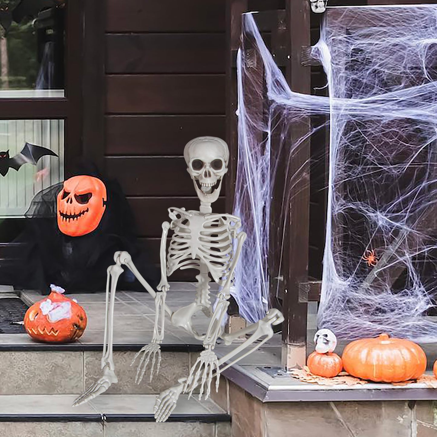 XONOR 3ft Halloween Skeleton Human Full Body Skeleton Decorations for Halloween Party Haunted House Supplies (1pc)