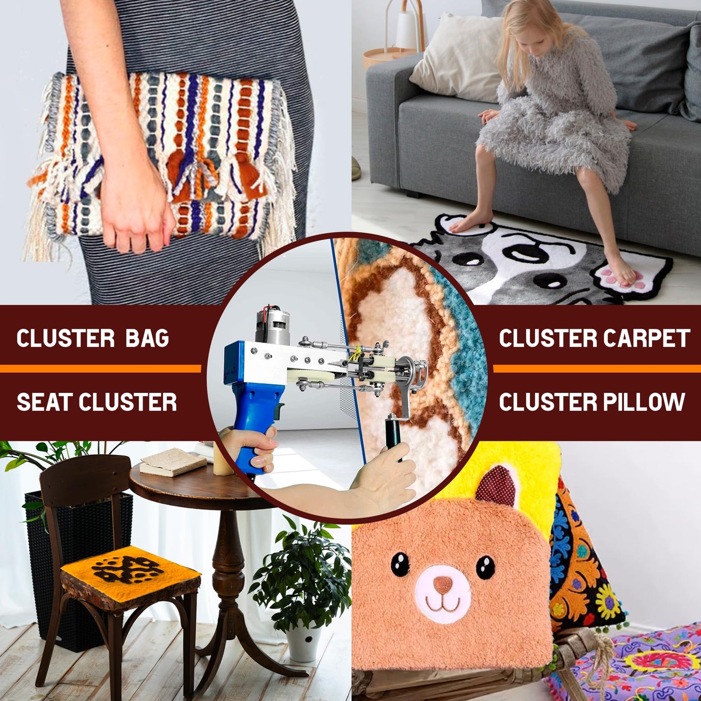 Primary Tufting Cloth 80"x80" - Rug Making Kit with Glue - Punch Needle Embroidery - Monk Cloth Fabric