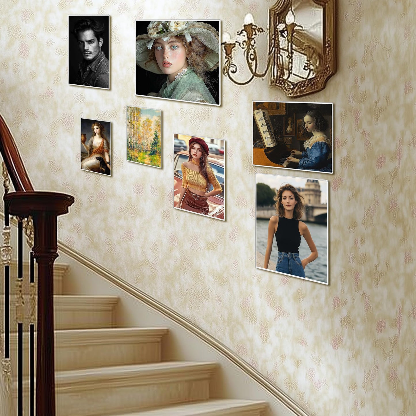 Wbtran 18x 24 inch Acrylic Picture Frame, Horizontal/Vertical Clear Photo Frame for Wall with Tape, No Drilling Floating Hanging Frameless Picture Frame, Wall Mount for Home, School, Office