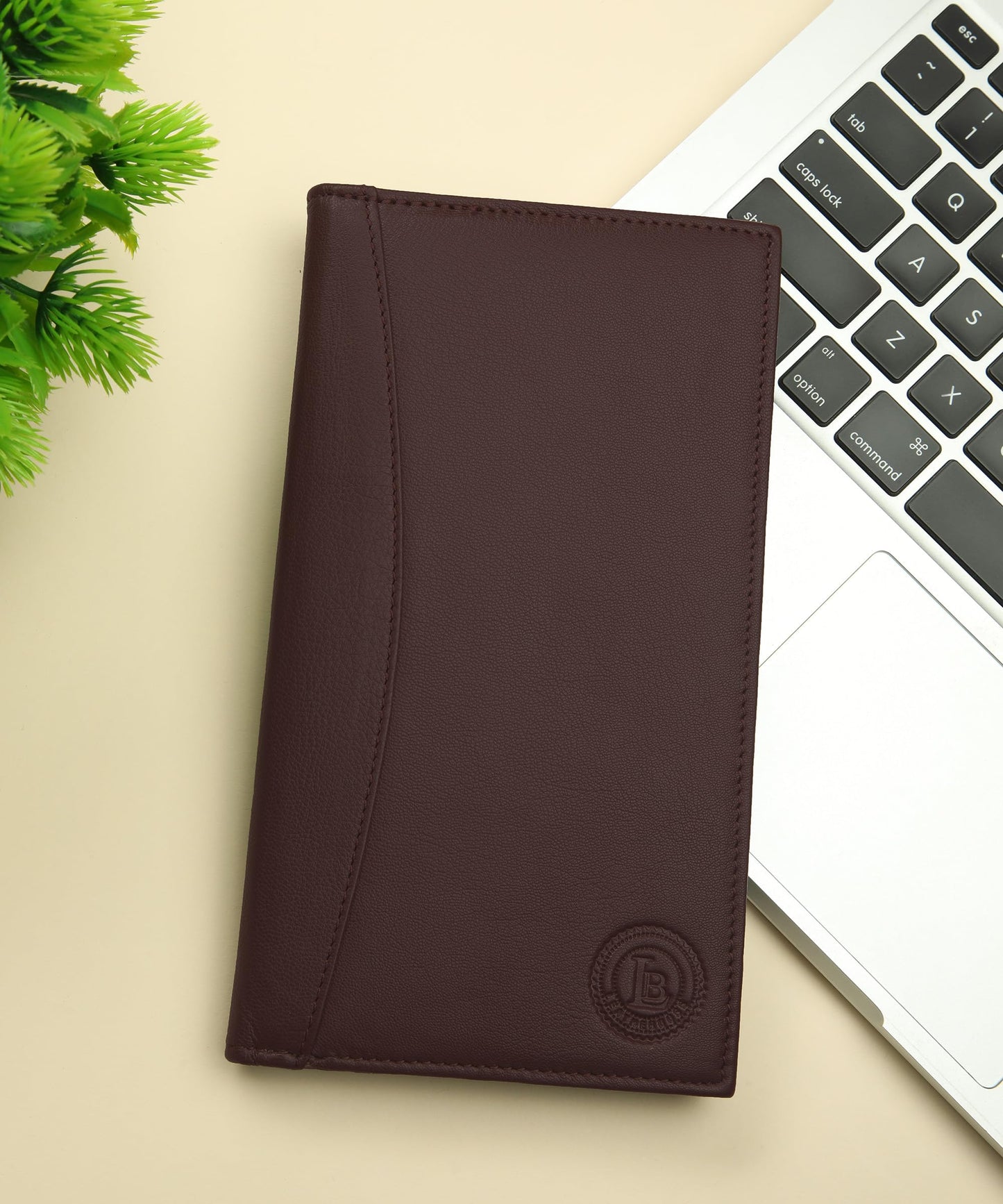 Leather Executive Business Credit Card Book Holder Professional Card Organizer -Clear Slots (Dark Brown)