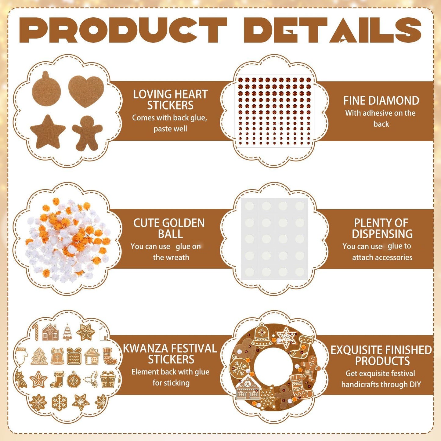 472 Pcs DIY Christmas Craft Kits Xmas Tree Wreath Craft Gingerbread Men Bell Snowflakes Wreath Arts Christmas Hanging Ornaments with Gingerbread Houses Gift Boxes Sticker for Xmas Indoor Outdoor Decor
