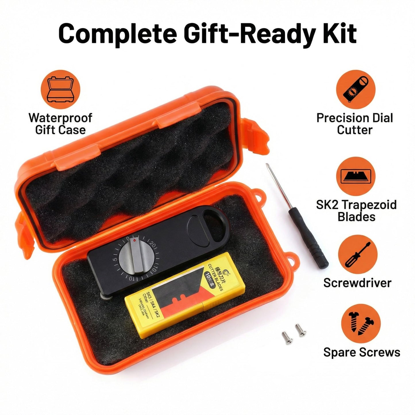 Fortedgear EDC Utility Knife with Precision Scale Knob, CNC Aviation Aluminum Box Cutter, Roller Guide Leather Craft Tool for Paper & Mailroom, Includes 10 SK2 Blades & Gift Box (Black)