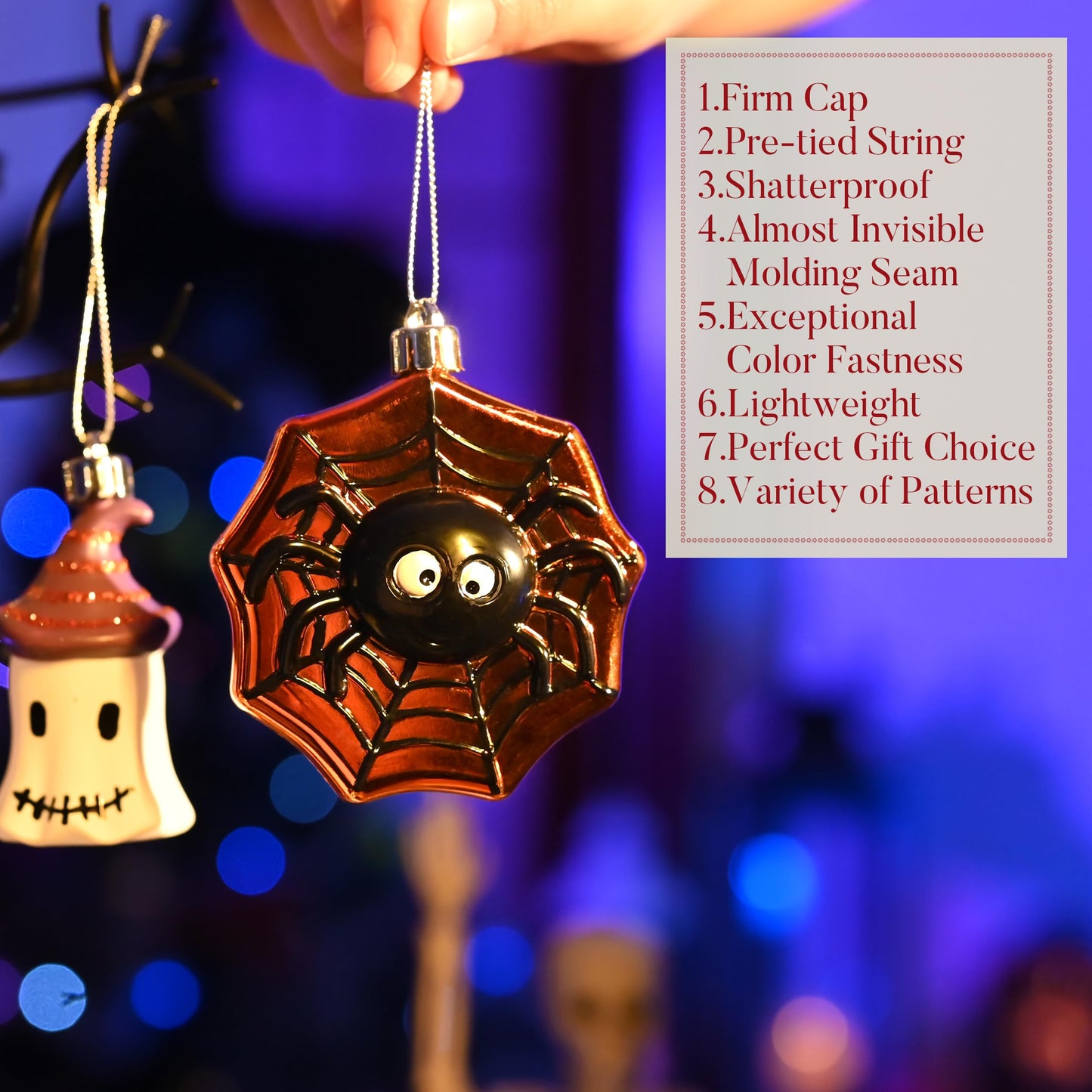 Valery Madelyn Halloween Decorations Value Bundle (2 Items), 26 Inch Halloween Wreath & 12ct Halloween Ornaments Tree Decorations for Holiday Party Indoor Home Decor
