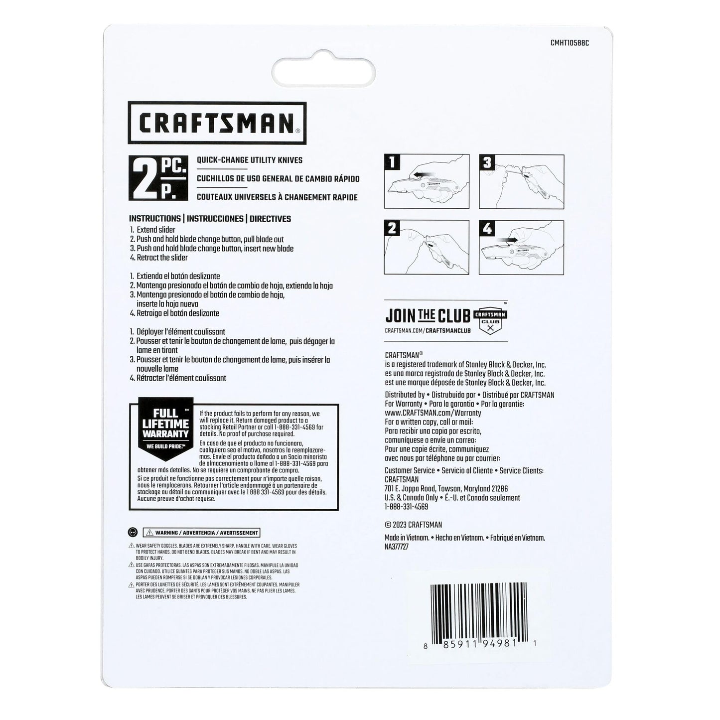 CRAFTSMAN Quick Change Utility 2Pk Cut C (CMHT10588C)