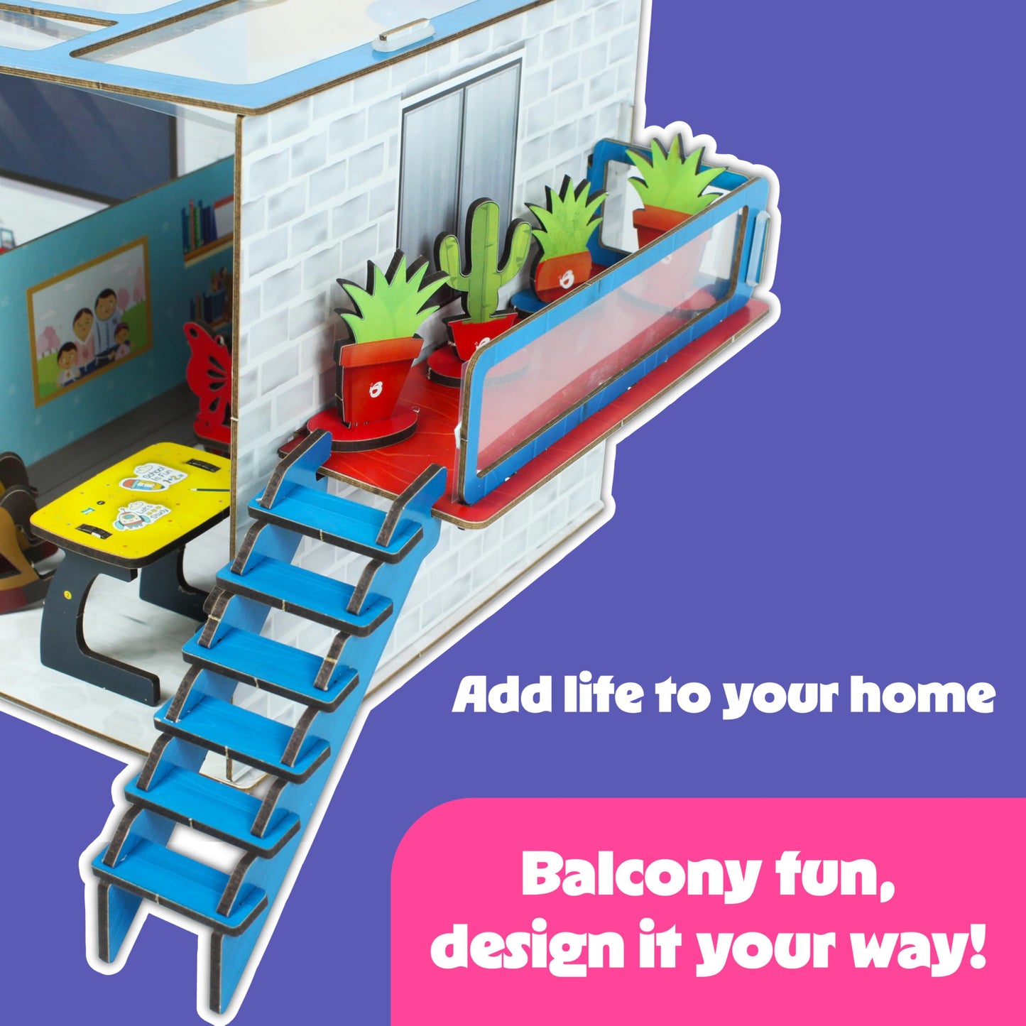 DIY Dollhouse Kit for Girls Ages 5–9 | Miniature House 3D Puzzle with Furniture & Accessories | Build & Play STEM Craft Kit for Girls 5 6 7 8 9 10