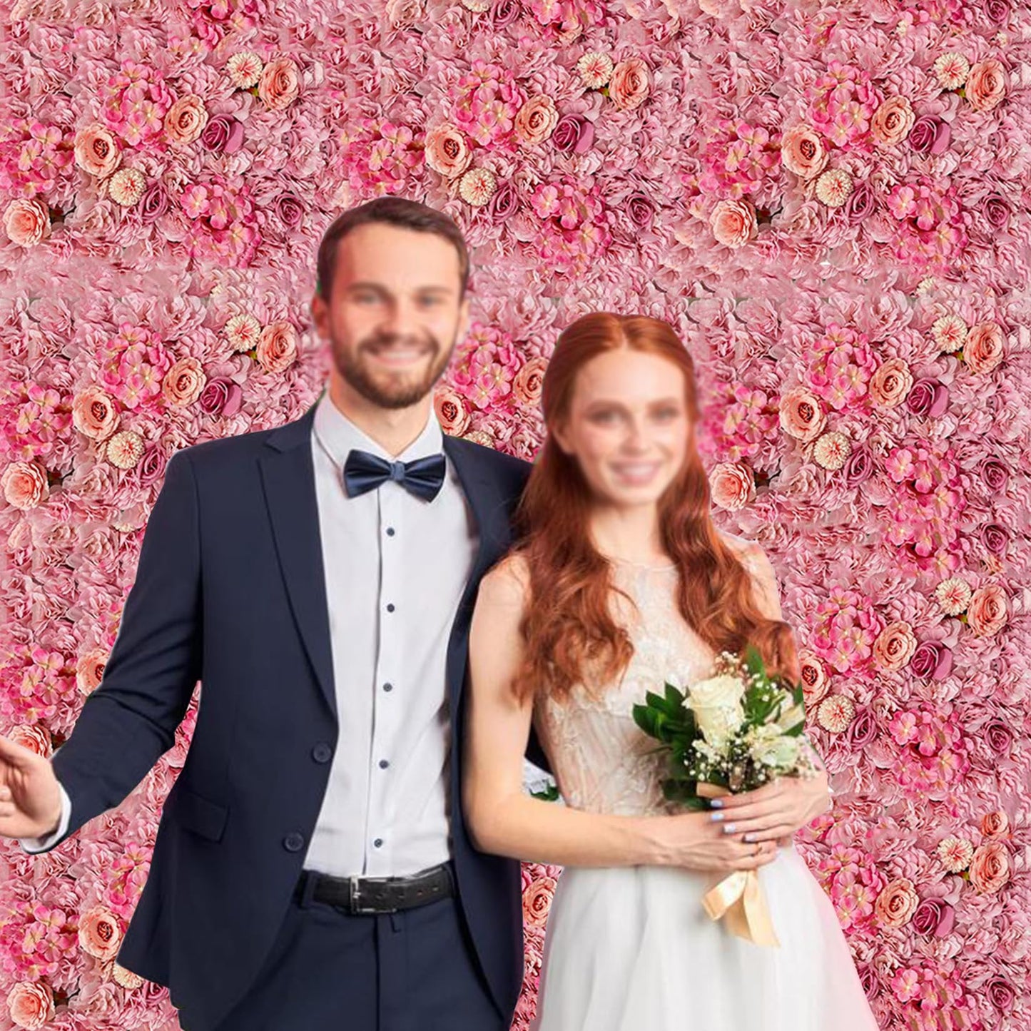 JIIPOREGJ Flower Panels Artificial Flowers Wall Screen Romantic Floral Backdrop Hedge Home Decor Wedding Party Background,8pcs