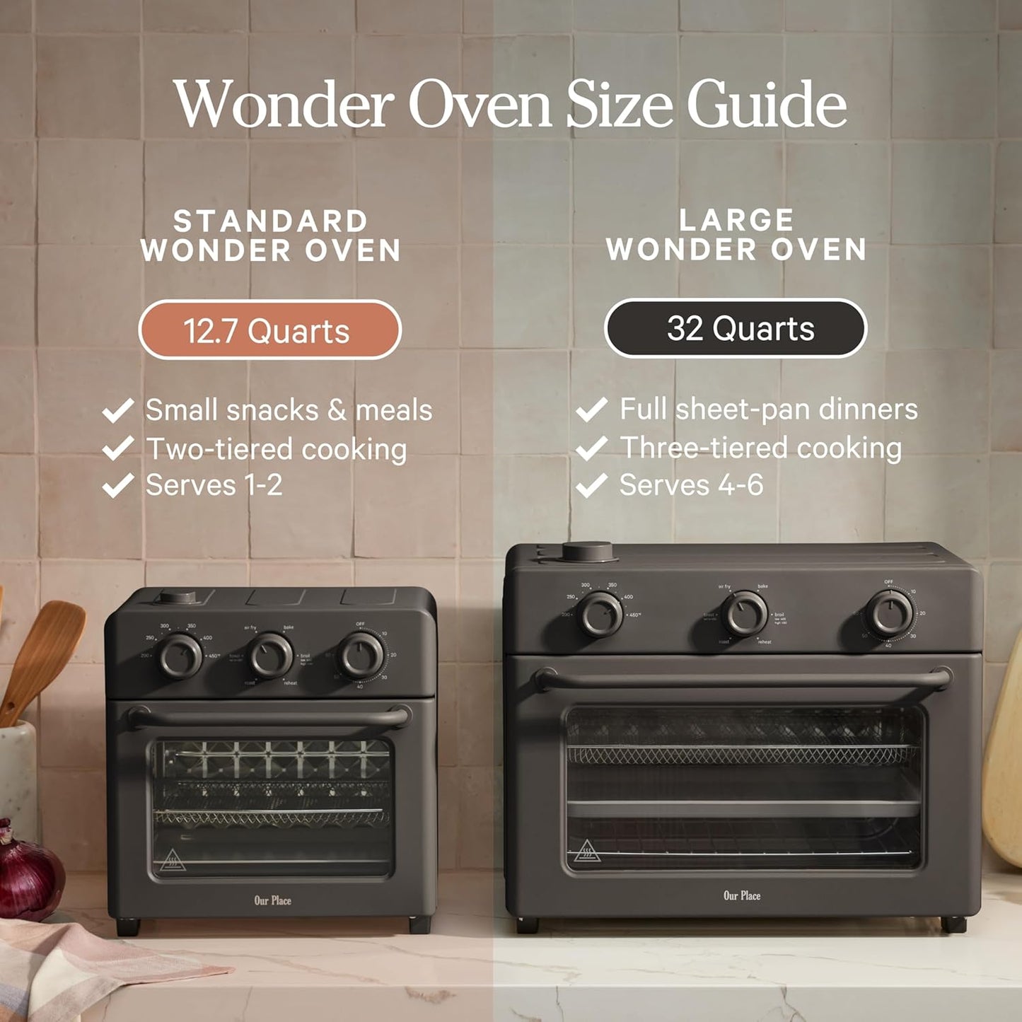 Our Place Wonder Oven - 6-in-1 Stainless Steel Air Fryer Toaster Oven | 13 QT Compact Capacity - Blue Salt