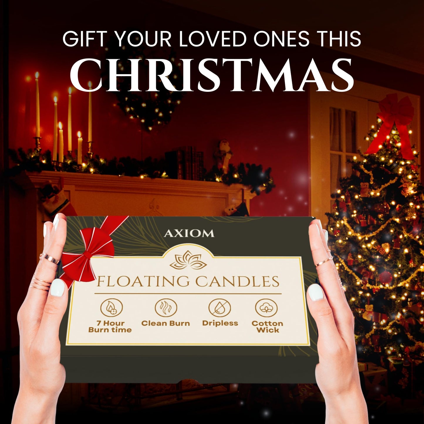 24 Pack - 2” Silver Floating Candles - Floating Candle 2 inch for Centerpieces - Unscented Paraffin, Cotton Wicks, 4-Hour Clean Burn for Wedding, Proposal Decorations, Romantic Night for Her/Him