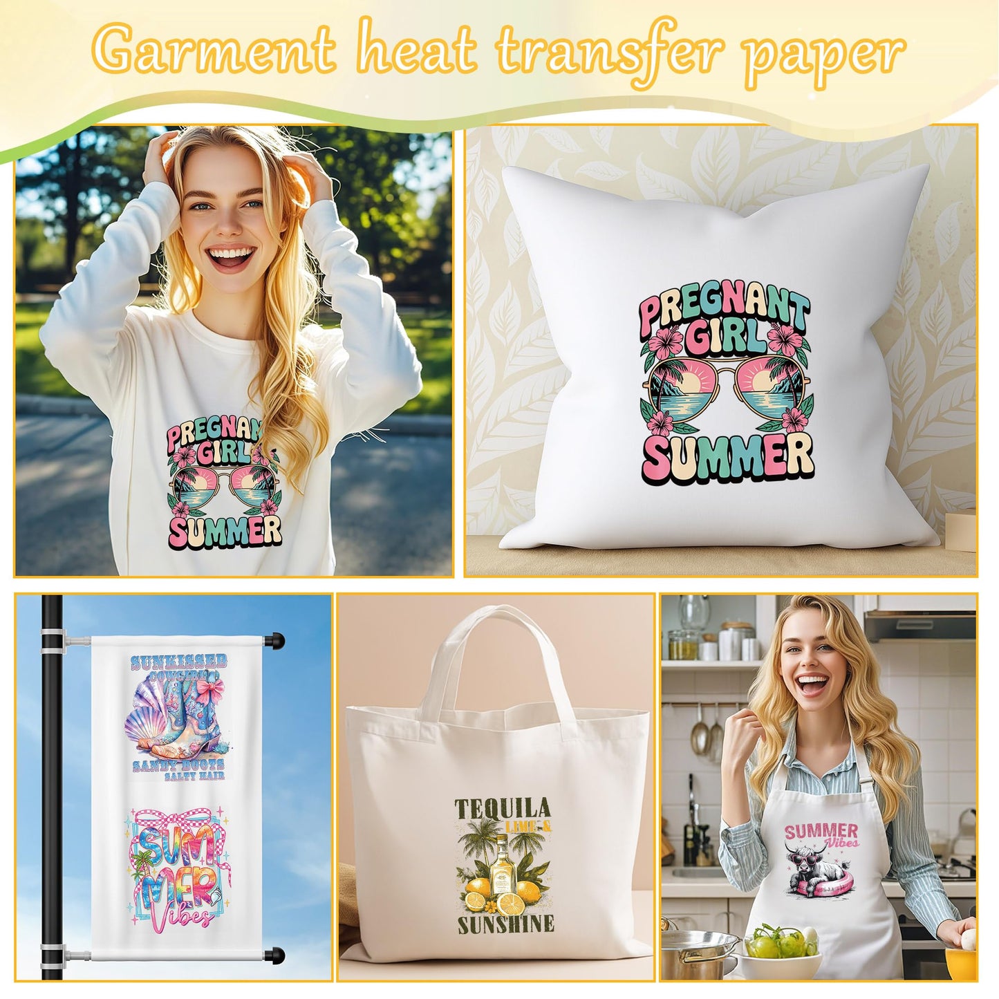 MOIZYNG 30 Sheets Summer Iron on Transfers for T-Shirts, Beach Vacation DTF Transfers Ready to Press Heat Transfers Vinyl, Retro Iron on Patches for Clothes Bag Pillow Covers DIY Crafts