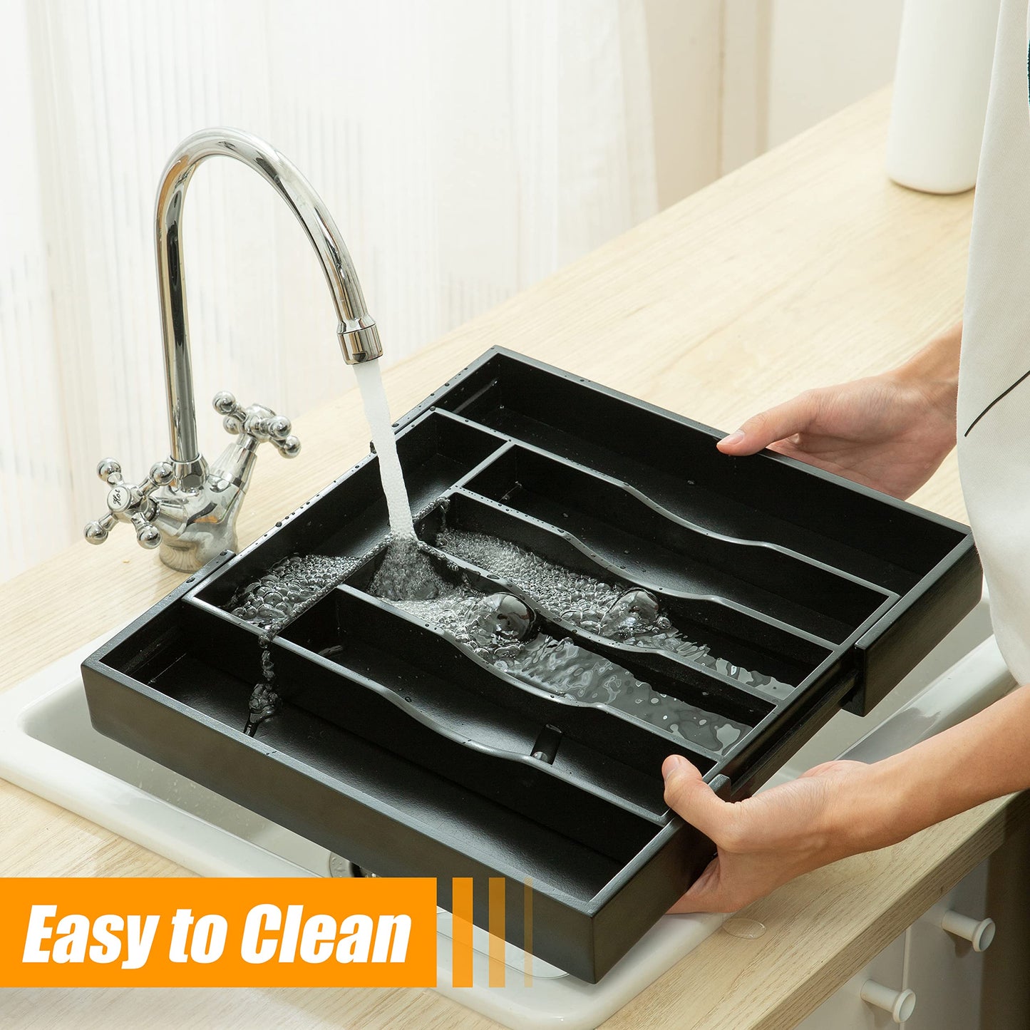 Kitchen Silverware Drawer Organizer and Storage Cabinet Utensil Rack Bathroom Counter Vanity Extra Large Big Cooking Drawer Organizers Countertop Pantry Storage Cabinet Best Kitchen Must Haves 2025