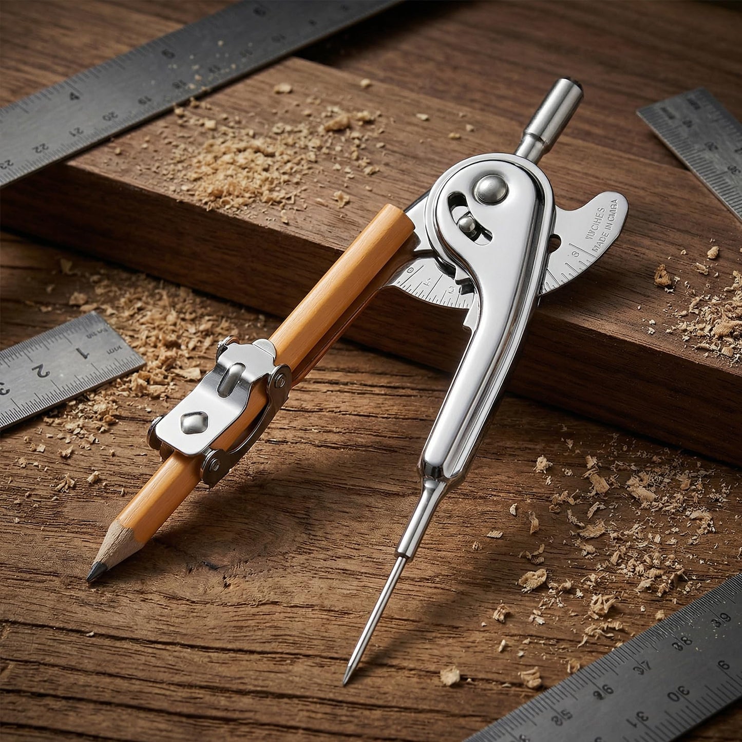 YUENPUN 30 Pieces Metal Geometry Compass with Pencil, 5 Inch Precision Drafting Compass for Office Woodworking Art Drawing