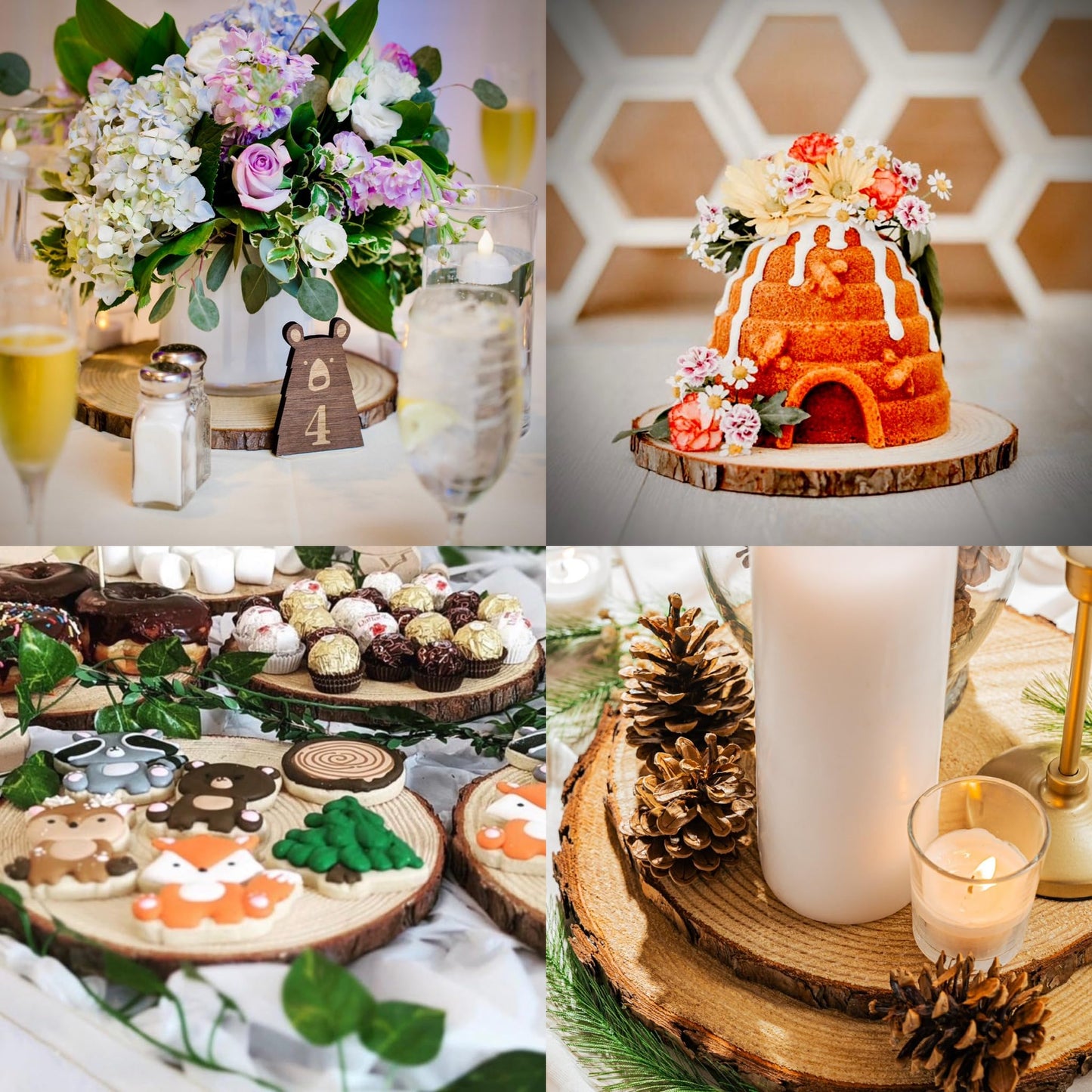Set of (10) Medium 9-11" Wood Slices for Centerpieces! Wedding and Baby Shower centerpieces (Set of 10 Medium (9-11"))