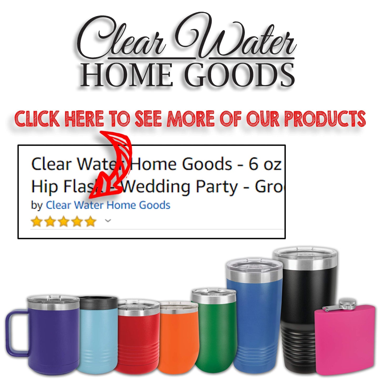 Clear Water Home Goods - 12 oz Stainless Steel Double Wall Vacuum Insulated Can or Bottle Beverage Cooler - Powder Coated White - 6 Pack