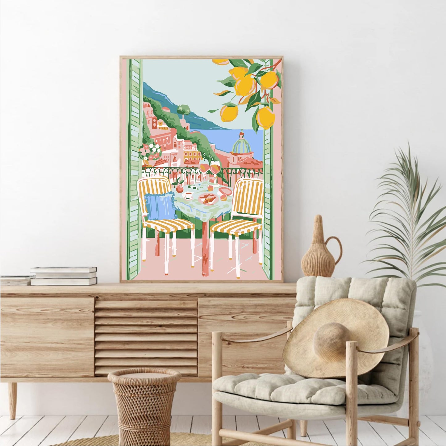 cupmod 6 Packs Paint by Numbers Kit for Adults,Coffee DIY Acrylic Oil Painting Paint by Numbers Kits on Canvas,Adults Paint by Numbers Kits Drawing Paintwork for Home Decor 9.8x13.8inch