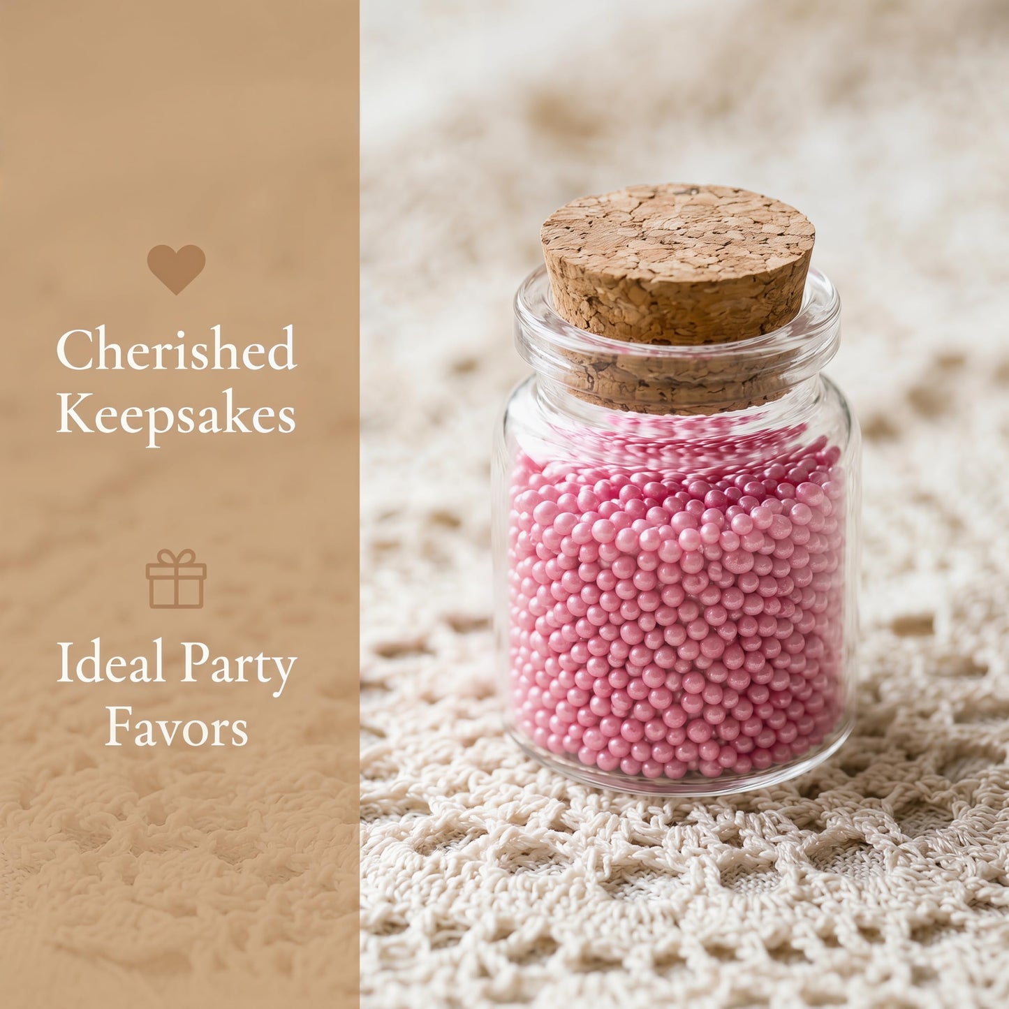 Dicunoy 20 PCS Glass Favor Jars with Cork Lids, 2 OZ Mini Round Vials Bottles, Small Cute Spice Containers for Tea, Jelly, Candy, Dried Flowers, Wedding Party Favors, DIY Crafts