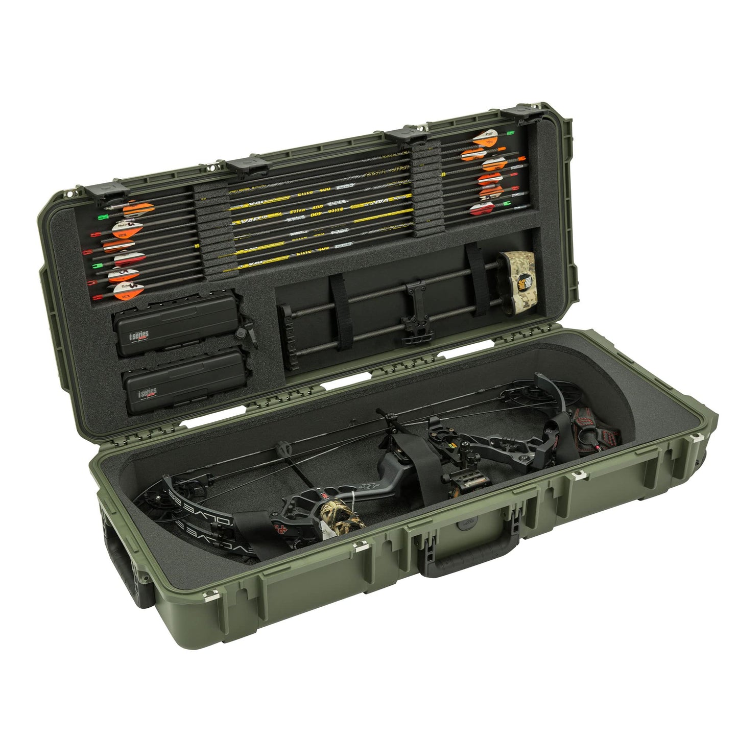 SKB Cases iSeries 3i-3614-PL-M Small Parallel Limb Bow Case, Hard Shell Compound Bow and Arrow Case with Wheels and Trigger Latch System