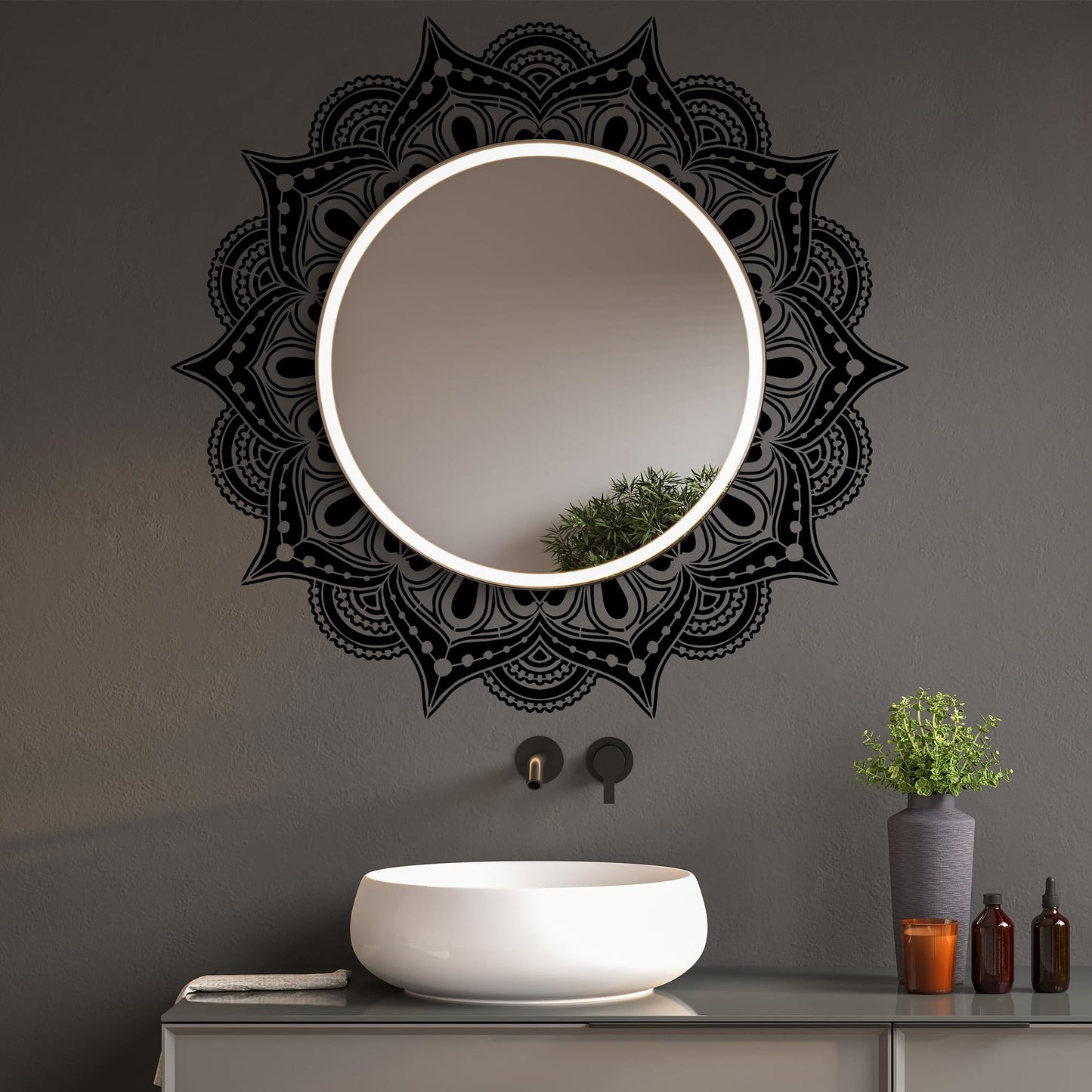 Sistink Large Mandala Stencils for Painting - Folk Rangoli Mandala Large Stencils for Painting on Wall Furniture Decor