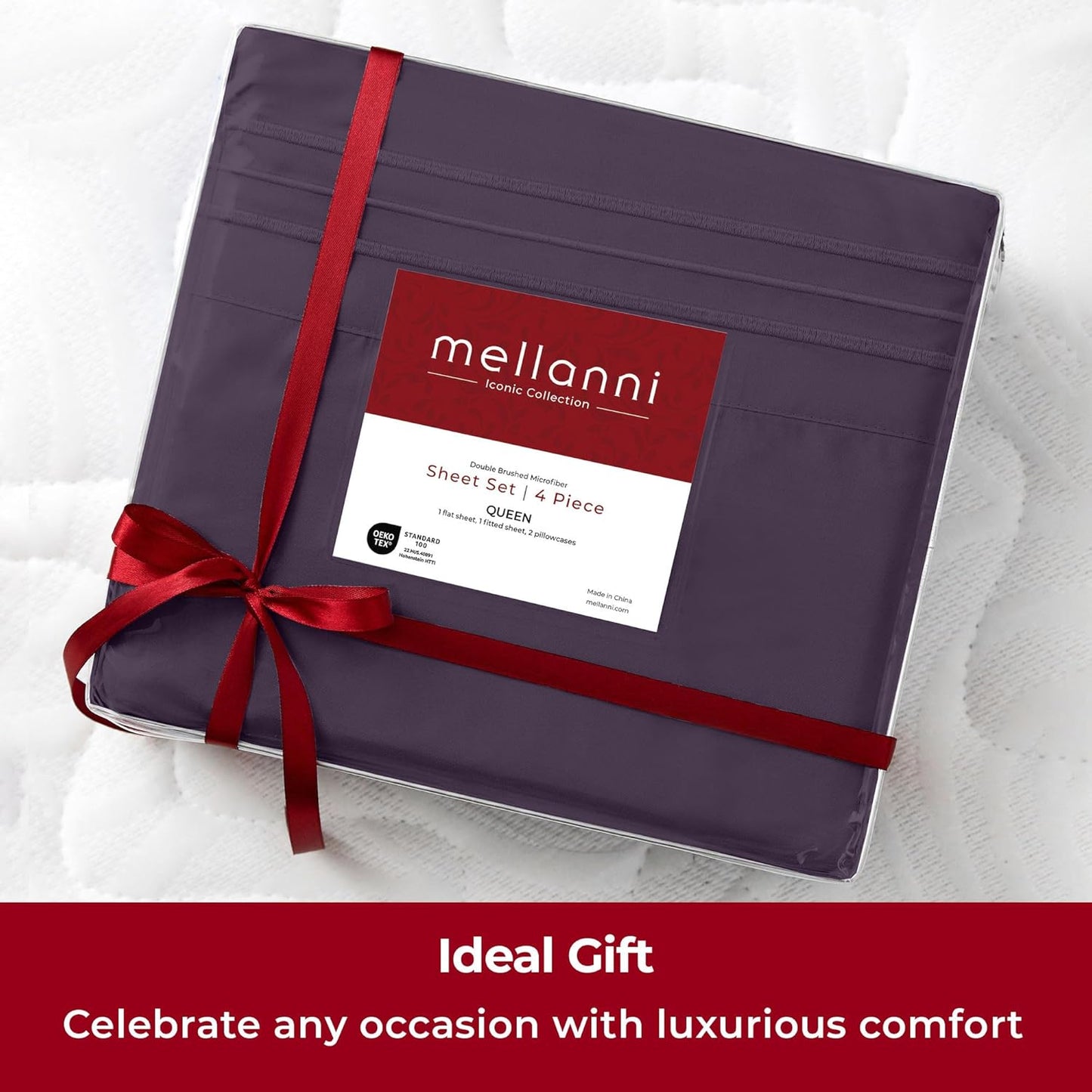 Mellanni Twin XL Sheets Set - 3 PC Hotel Luxury Bedding - Extra Soft, Cooling, Wrinkle Resistant (Twin Extra Long, Purple)