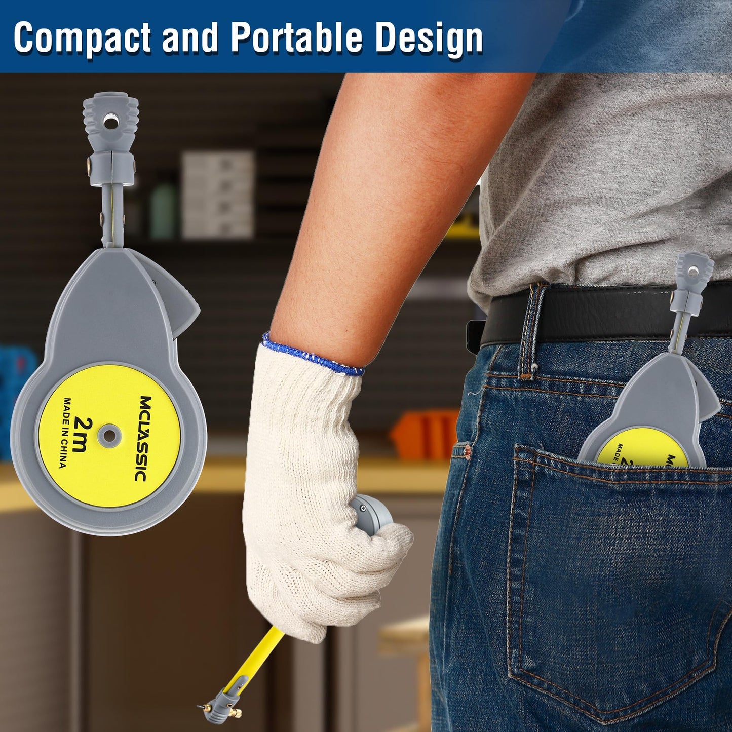 Dreyoo 6.56 ft Rotape Tape Measure Compass with 10 Pencil Leads, Measure Beam Compass for Drawing Circles and Lines, Fixable Button Circle Drawing Tool with Tape Measures