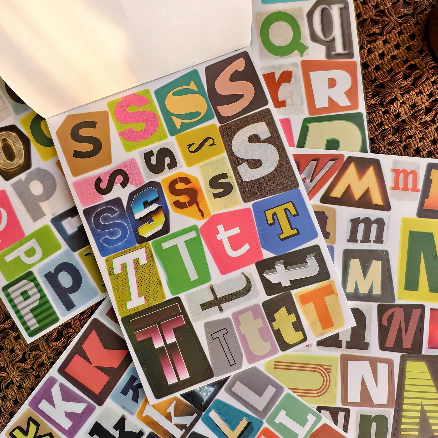 Large Ransom Note Alphabet Letter Stickers Book, Retro Mixed Font Collage Stickers for Scrapbooking, Junk Journal, DIY Craft Projects, Peel & Ready Stickers for Journaling, Card Making, Home Decor