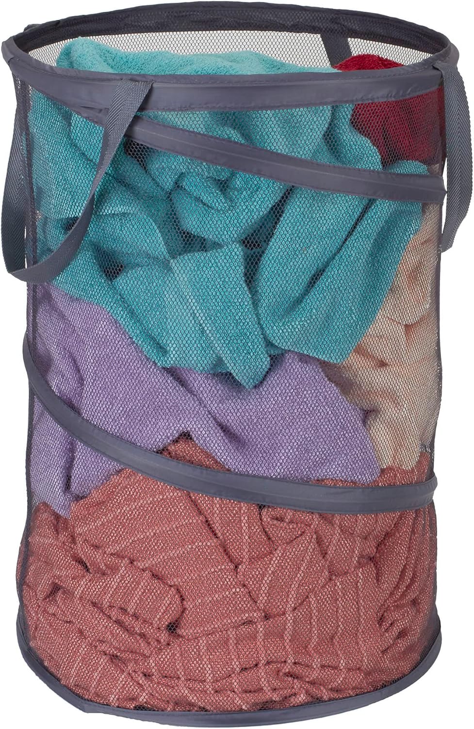 Household Essentials 2027-1 Pop-Up Collapsible Mesh Laundry Hamper in Charcoal