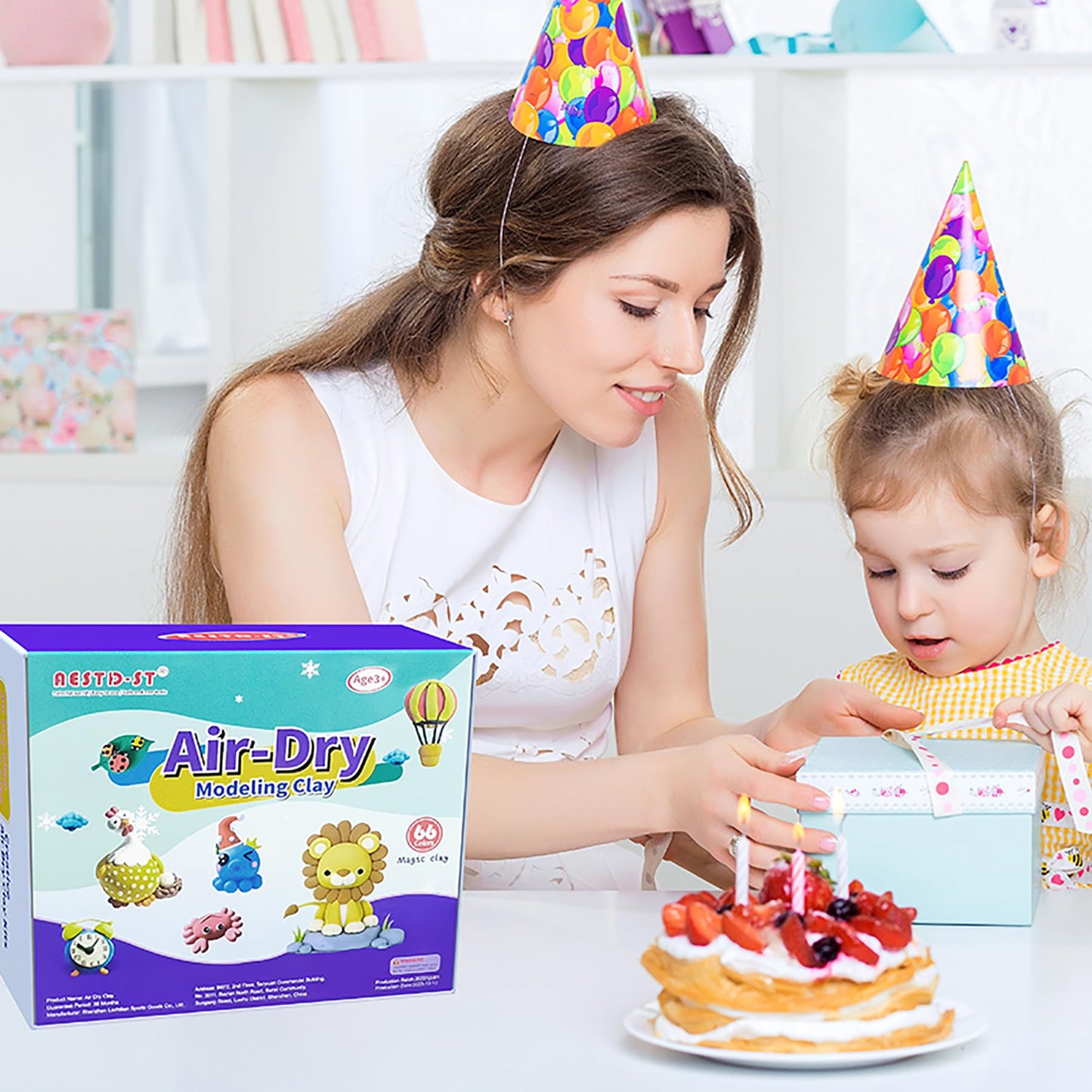 Aestd-ST Air Dry Clay 66 Colors, Modeling Clay for Kids, DIY Model Magic Clay, Molding Clay Kit with Sculpting Tools, Non-Sticky Soft and Super Light, Arts and Crafts Gift for Boys Girls Kids