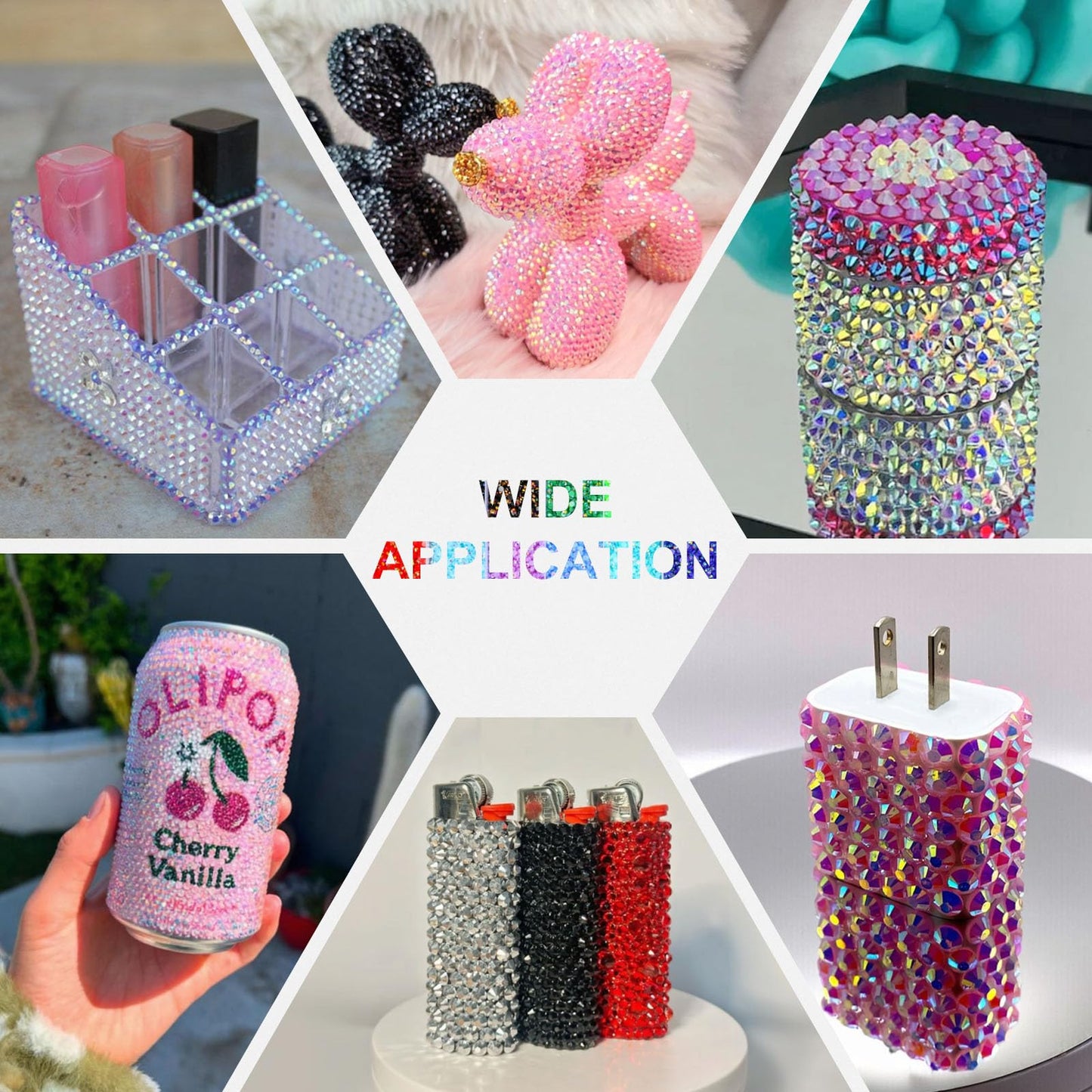 19200Pcs Pink Rhinestones for Bedazzling, 3mm -6mm Flatback Rhinestones for Diamond Art, Bedazzling Kit with 3Pcs 15ml B7000 Jewelry Glue for Nail Art Crafting Book Makeup