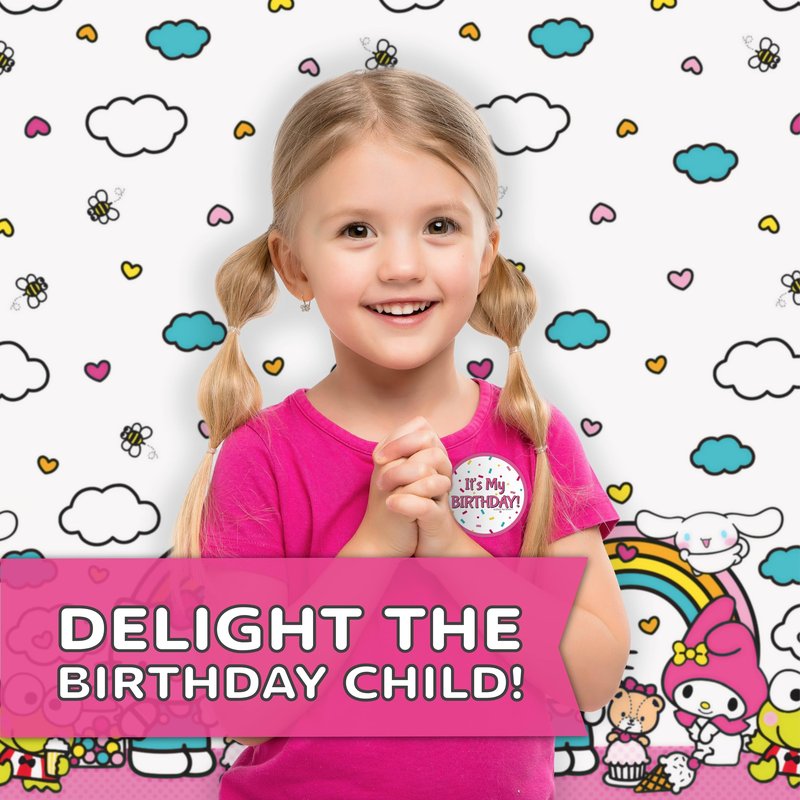 Hello Kitty Birthday Decorations for 16 | Banner, Tablecloth, Plates, Napkins | Officially Licensed Hello Kitty Party Decorations