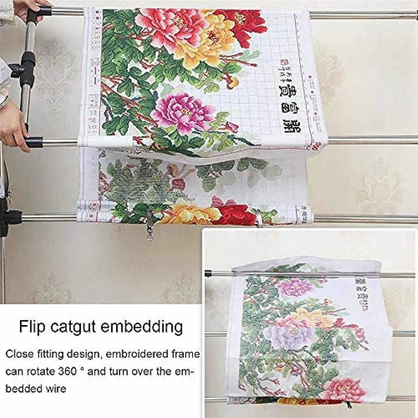Adjustable Needlework Floor Frame for Cross Stitch and Embroidery, Standing Craft Stand and Lap Table for Sewing and Art, Convenient Holder for Creative Projects~/