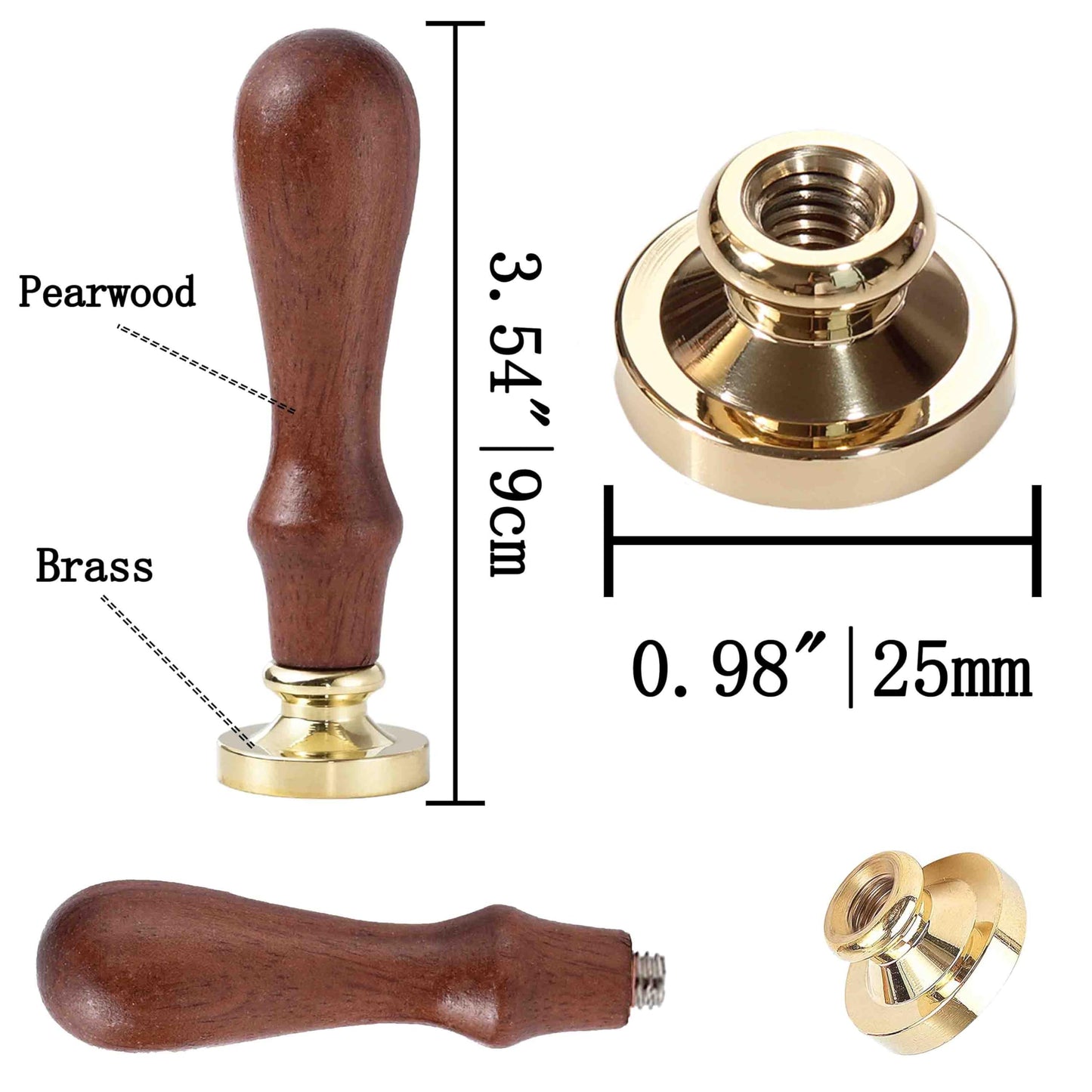 Halloween Wax Seal Stamp,3D Skull Sealing Wax Stamps 25mm Brass Stamp Head with Pearwood Handle for Halloween Christmas Thanksgiving Invitations and Greeting Cards
