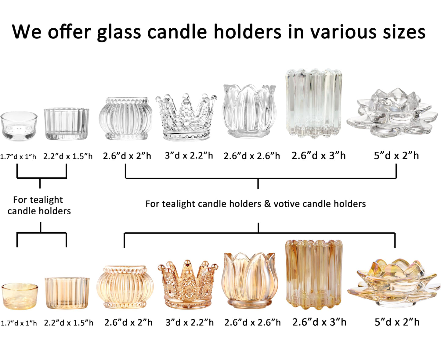 GOLDEAL 12Pcs Clear Votive Candle Holders,Clear Thick Glass Tea Light Candle Holder Bulk,Tealight Candle Jars for Wedding Table Decor,Party Supplies,Bridal Shower,Baby Shower,Tables Centerpieces