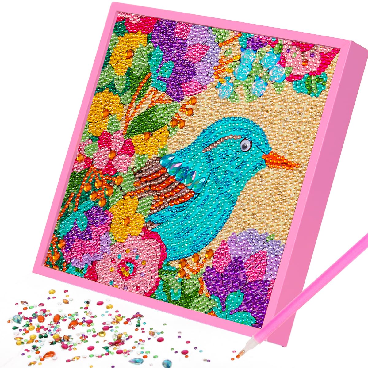 ZUYUSUT Diamond Art Painting Kits Gems Art Girls with Wooden Frame Crafts Supplies Mosaic Paint Gem by Number Kits Home Office Wall Decoration