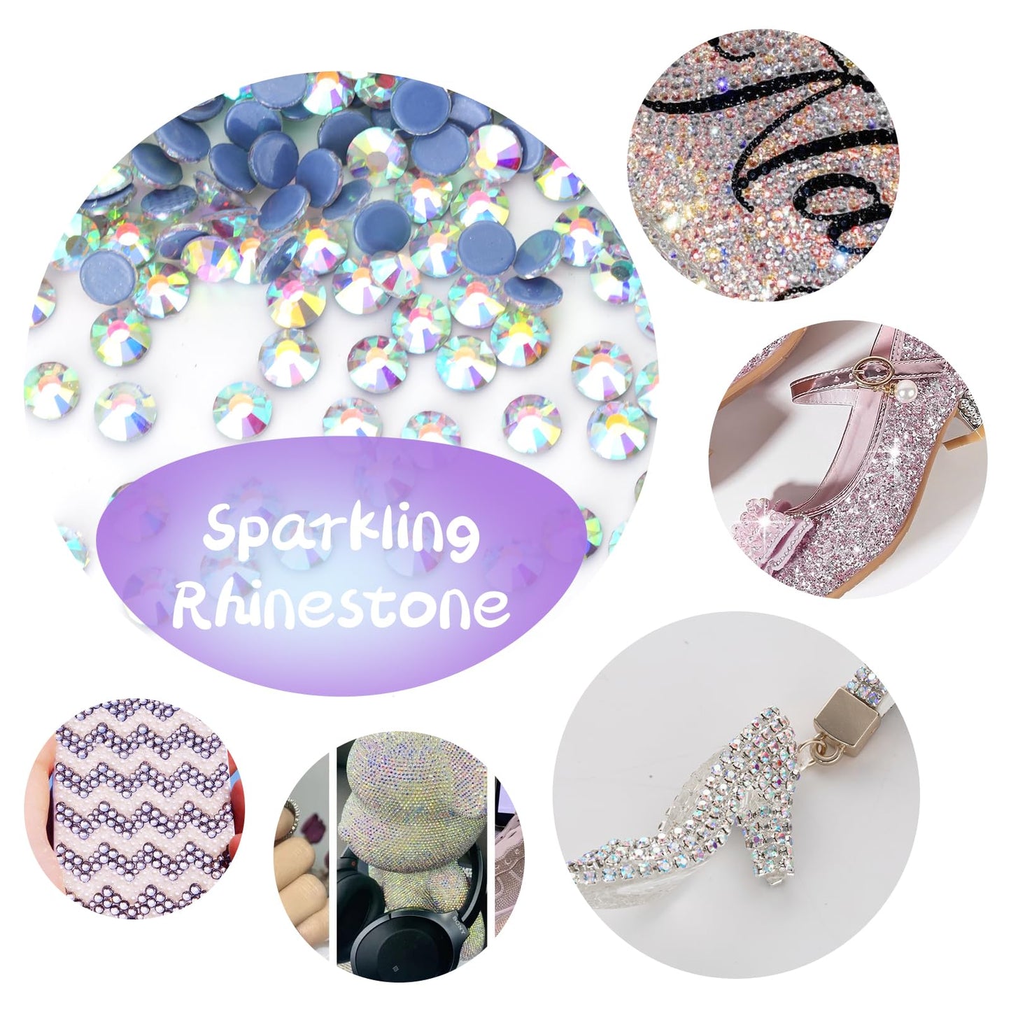 10000PCS Crystal AB Hotfix Rhinestones Bulk, Glass Crystal Hot Fix Rhinestones for Crafts Clothes DIY Decoration, SS10, 2.7-2.9mm
