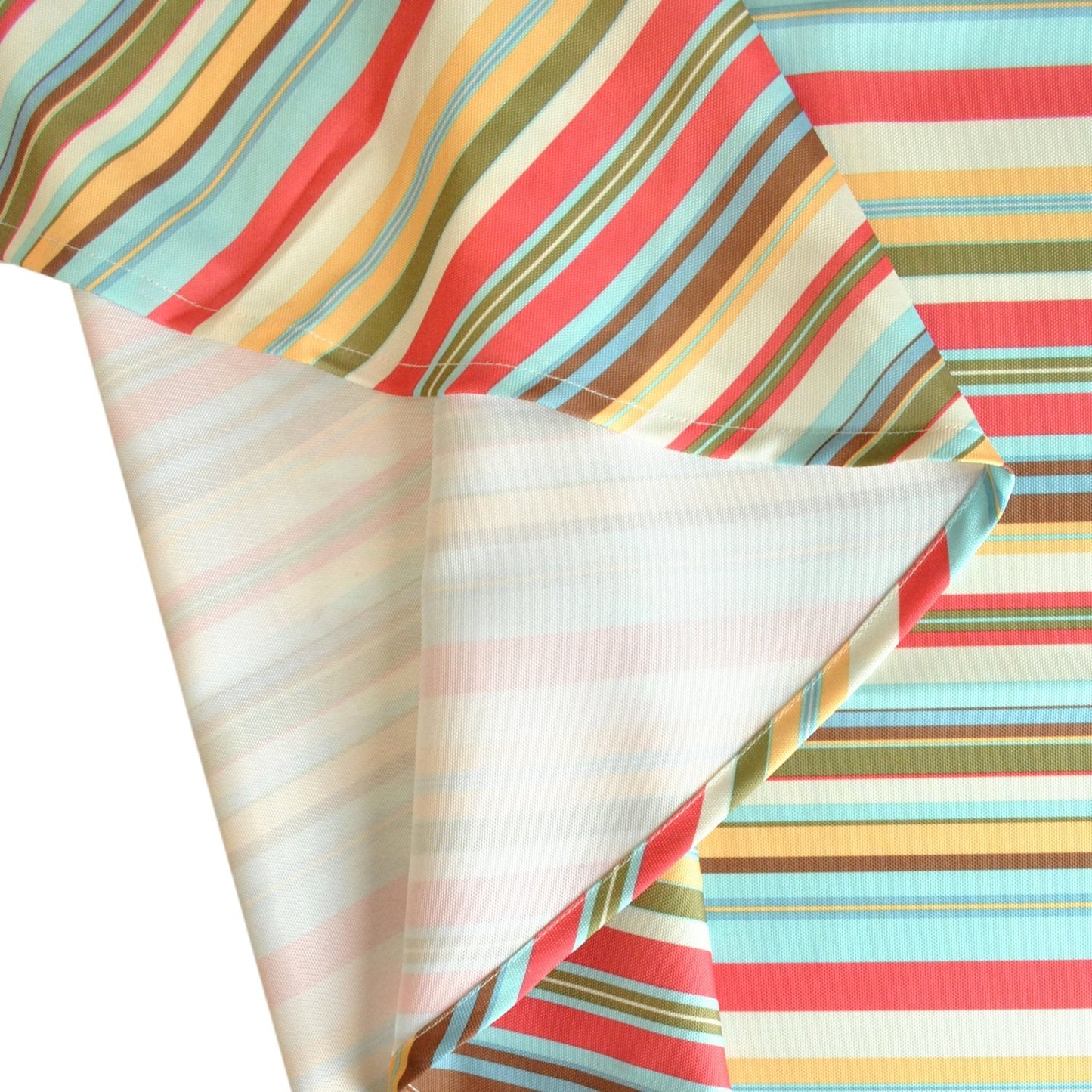 DII 100% Polyester, Spill Proof and Waterproof, Machine Washable, Tablecloth for Outdoor Use, 60x84, Warm Summer Stripe, Seats 6 to 8 People
