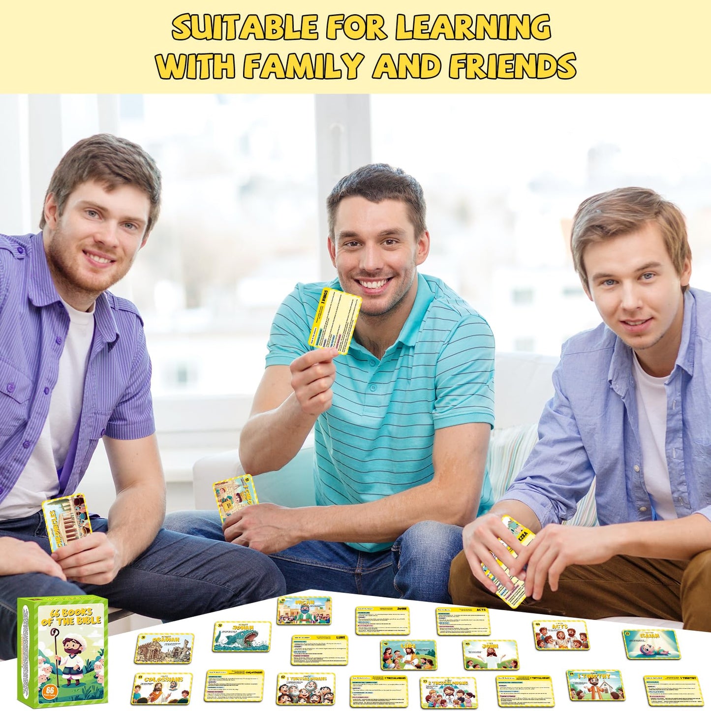 66 Books of The Bible Flash Cards Memory Verse Flashcards with Summary Figures Practical Application Christian Learning Tools for Sunday School, Homeschool, Bible Study, Teaching & Deep Understanding