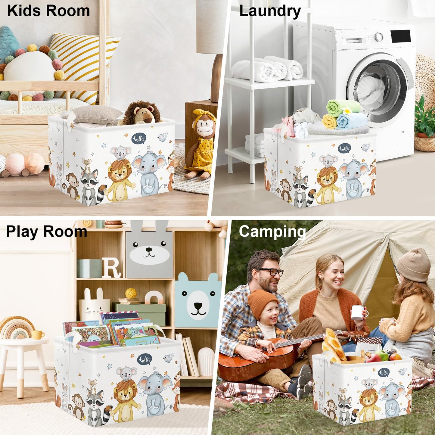 Clastyle Cute Animals Baby Laundry Hamper Kid Storage Basket Boy Girl Gift Toy Box Collapsible Large Clothes Organizer Nursery Bin for Bedroom, Star, 40 * 30 * 30 cm