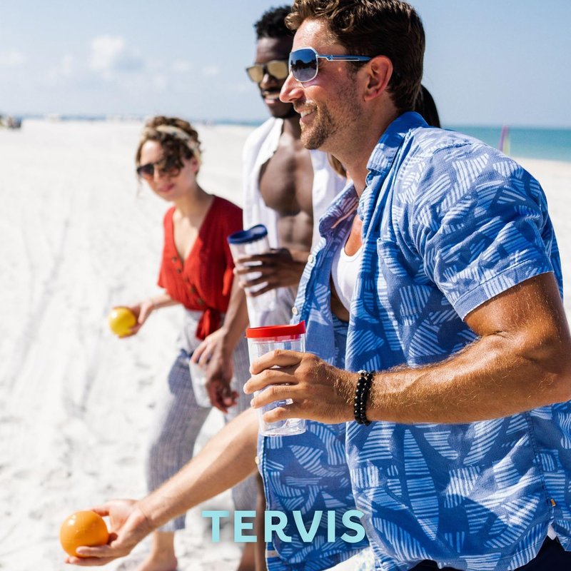 Tervis Tropical Hibiscus Collection Made in USA Double Walled Insulated Tumbler Cup Keeps Drinks Cold & Hot, 16oz 4pk, Assorted Tropical Hibiscus - No Lid