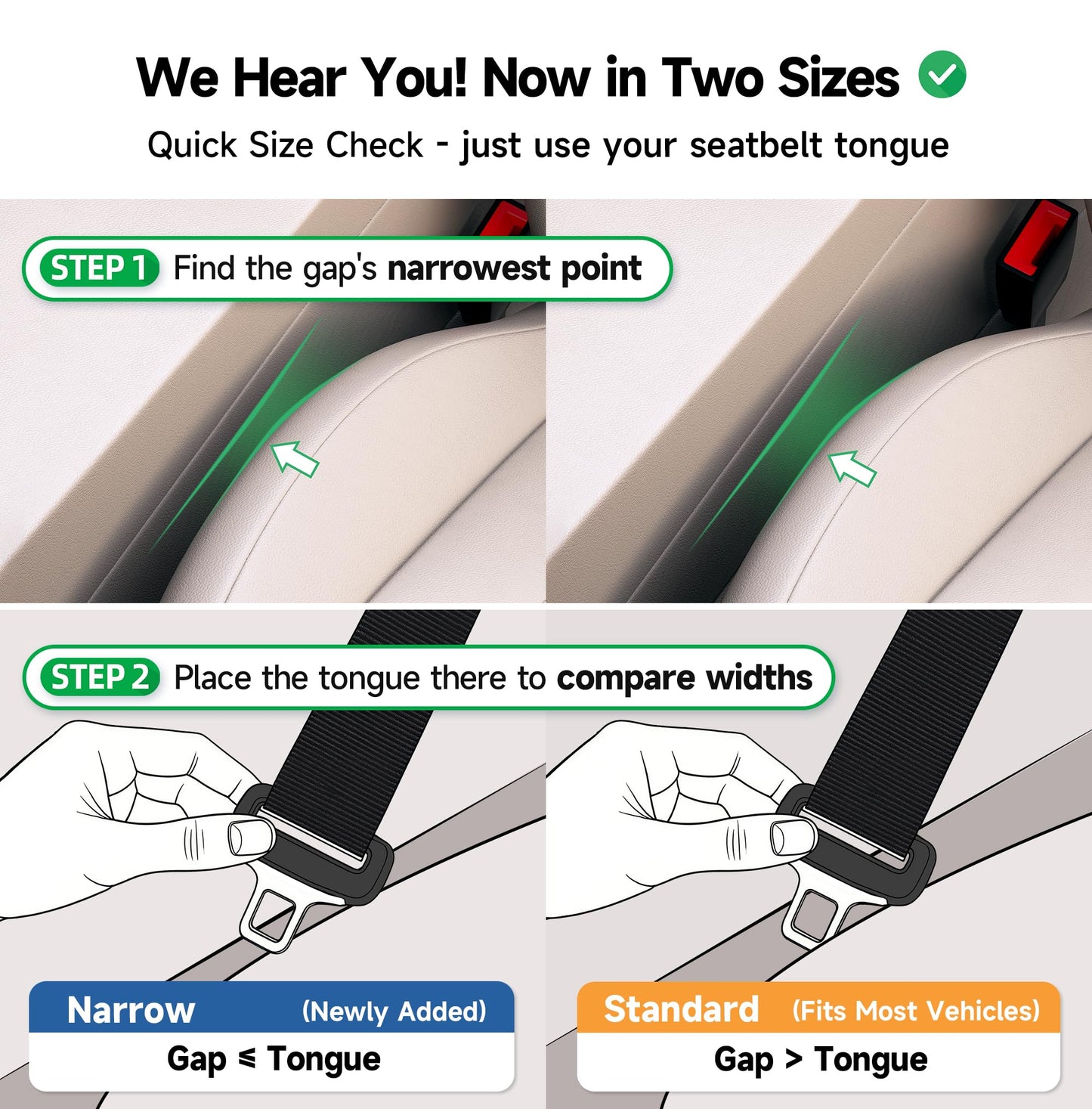 Car Seat Gap Filler Set of 2, 3IN1 Seat Side Gap Filler Plug with Storage Slot & Hook Function, Soft Foam Universal Fit Car SUV Truck Fill Gap Between Seats Console Organizer(Narrow Black)