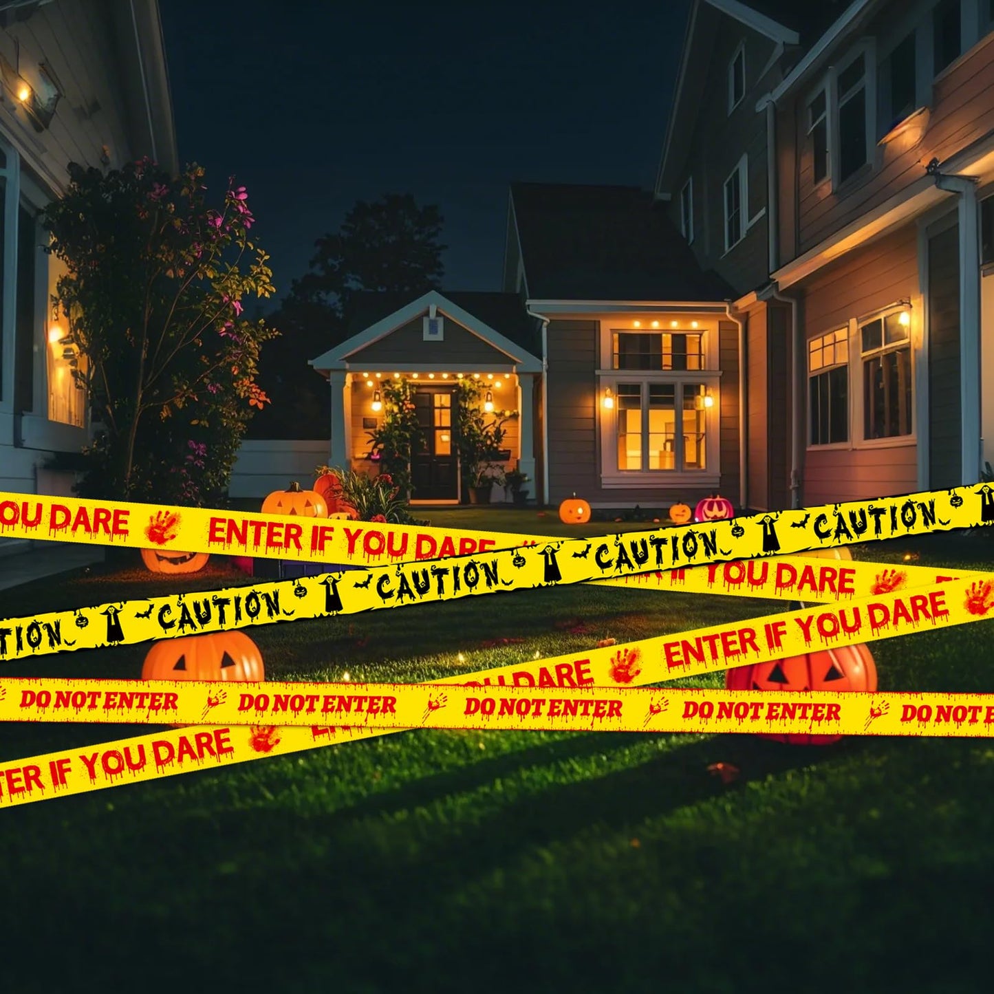 Caution Tape Halloween Decorations Party for Outside & Indoor 3 Rolls - Crime Scene Tape - Do Not Enter - Haunted House Decorations