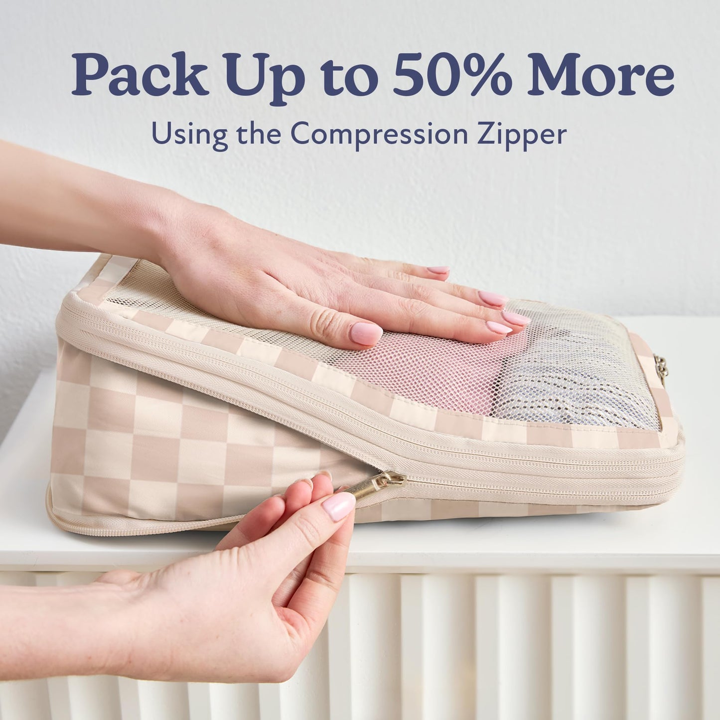 Vandel Space-Saving Compression Packing Cubes for Women, Men, Compressible Carry On Suit Case Organizer Luggage Packing Cubes for Travel Organizer Bags for Luggage and Backpacks, Suitcase Cube