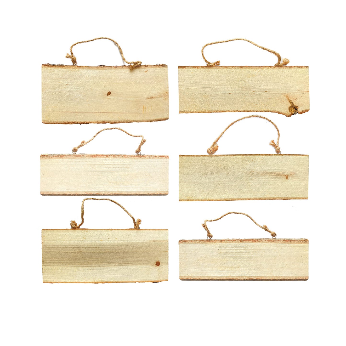6-Pack Wood Signs Basswood Rectangle Plaque Wooden Slice for Crafts Burning Carving (4x10x0.42 in)