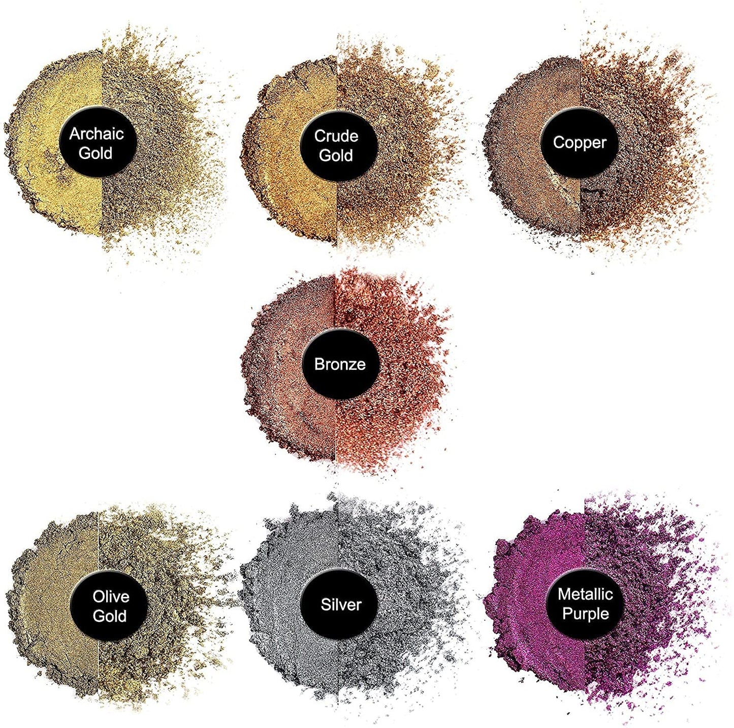 TECHAROOZ Metallic Pigment Powder, 7x20ml Fine Metal Dye for Epoxy Resin, UV Resin, Countertops, Soap Making, Candles DIY Acrylic Paints & Other Craft