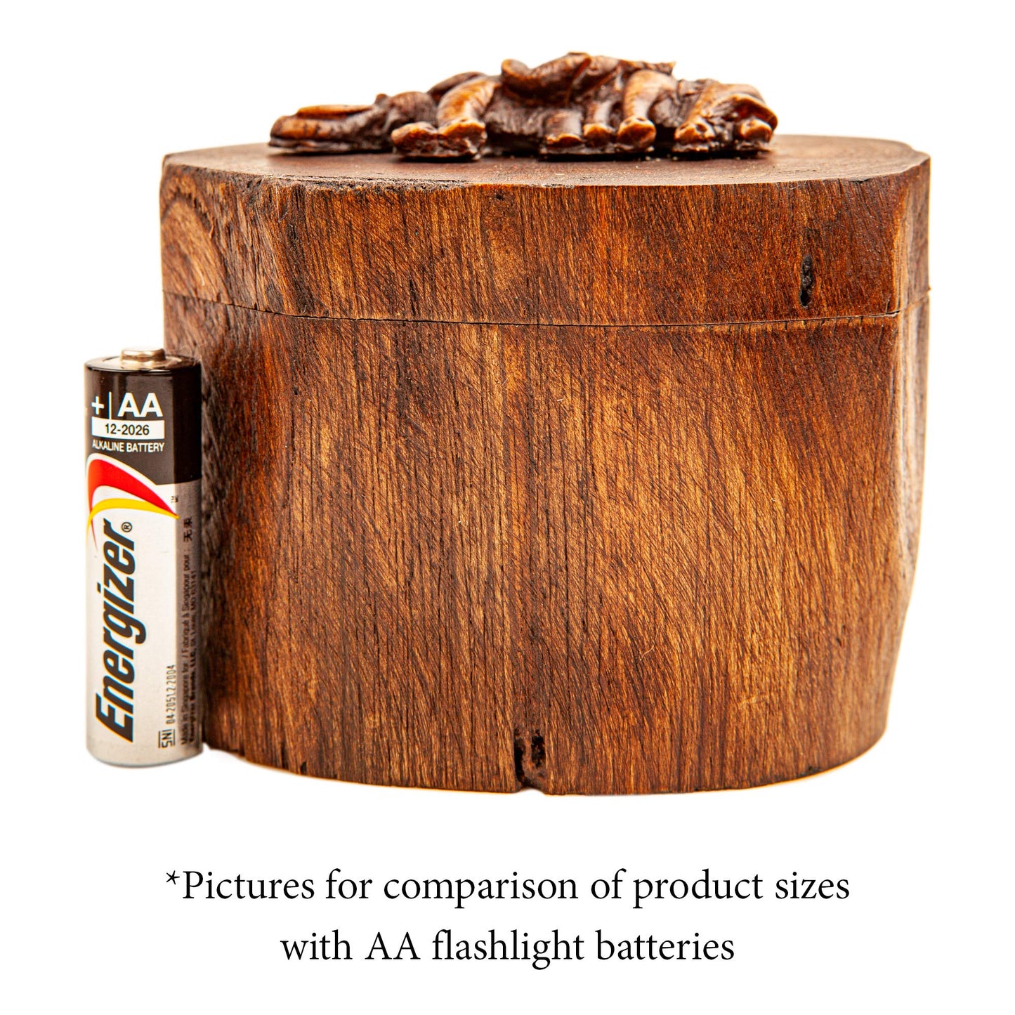 IYARA CRAFT Rustic Elephant Jewelry Box 4x6 - Hand Carved Mother & Father Elephant Family in Genuine Teak Wood. Traditional Antique Look, Ideal for Women, Gift, Srorage, Presentation
