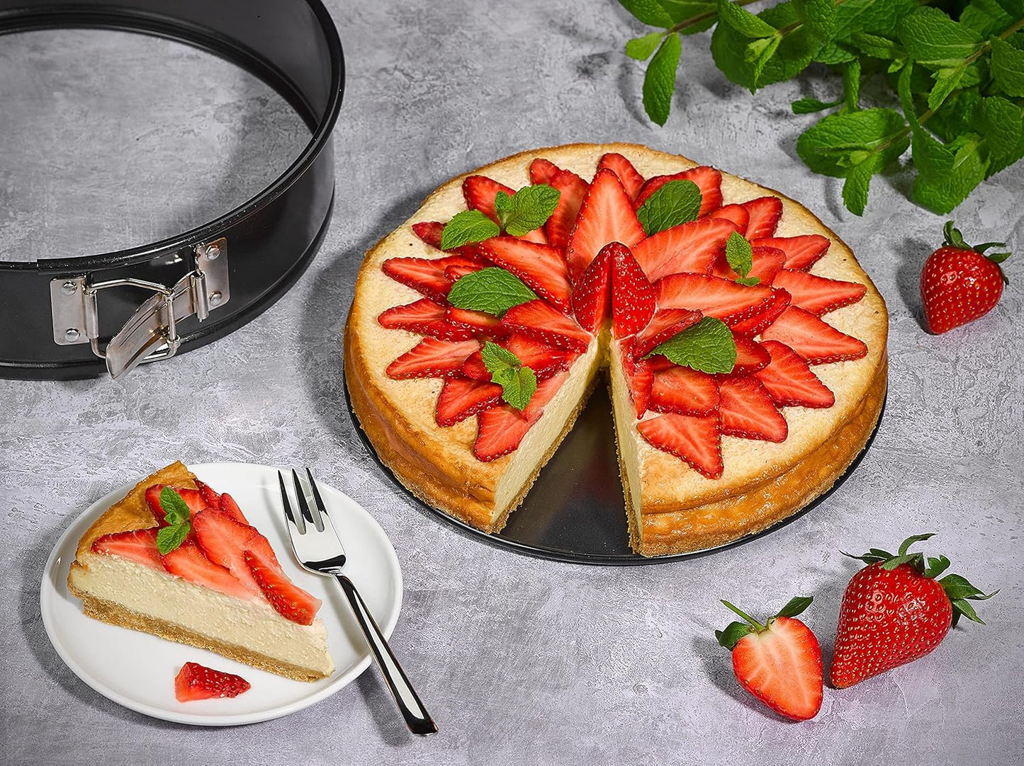 Tala Performance 20cm Springform Round Cake Tin, Professional Gauge Carbon Steel with Non-Stick Coating