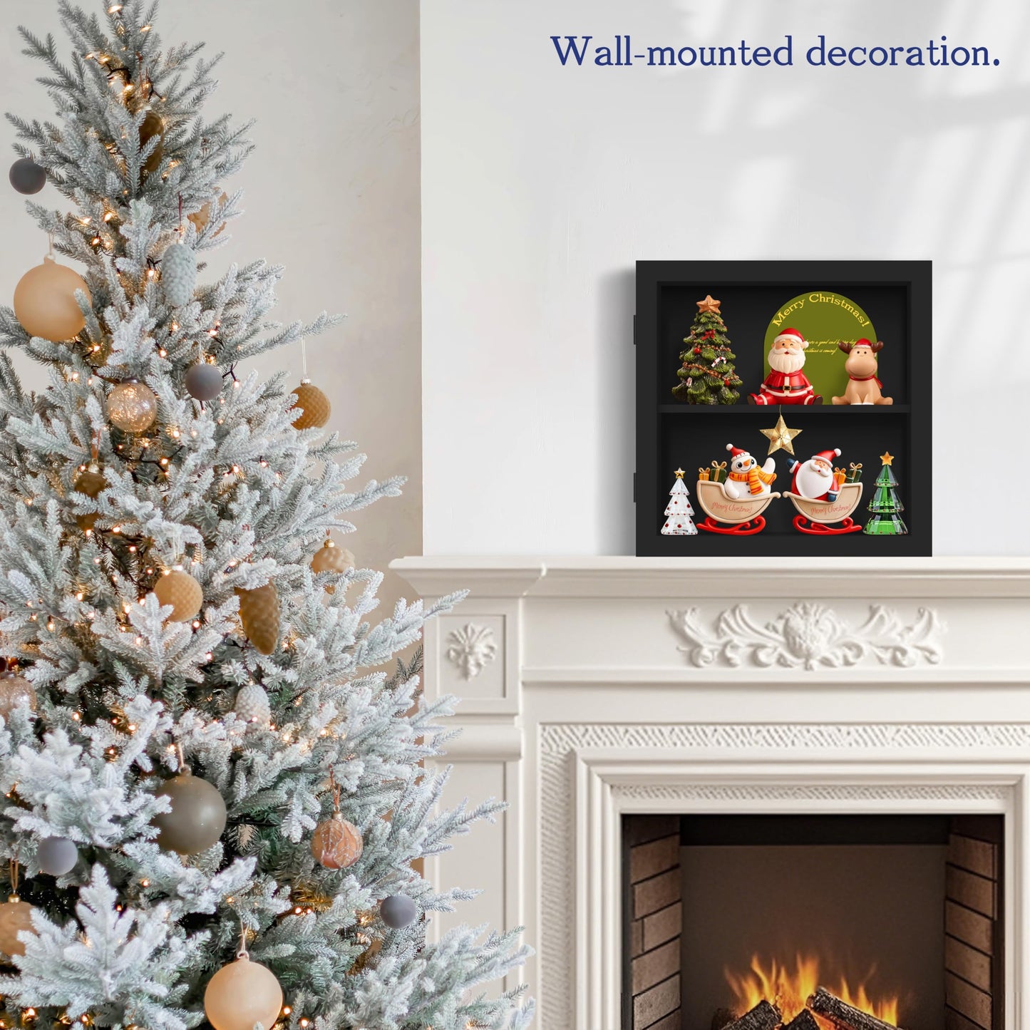 An&He 10x10 Shadow Box Frame Engineered Wood | with a 2.7" Usable Display Depth | Includes Acid-Free Backing Board, UV Resistant Acrylic, and Hanging Hardware-Black