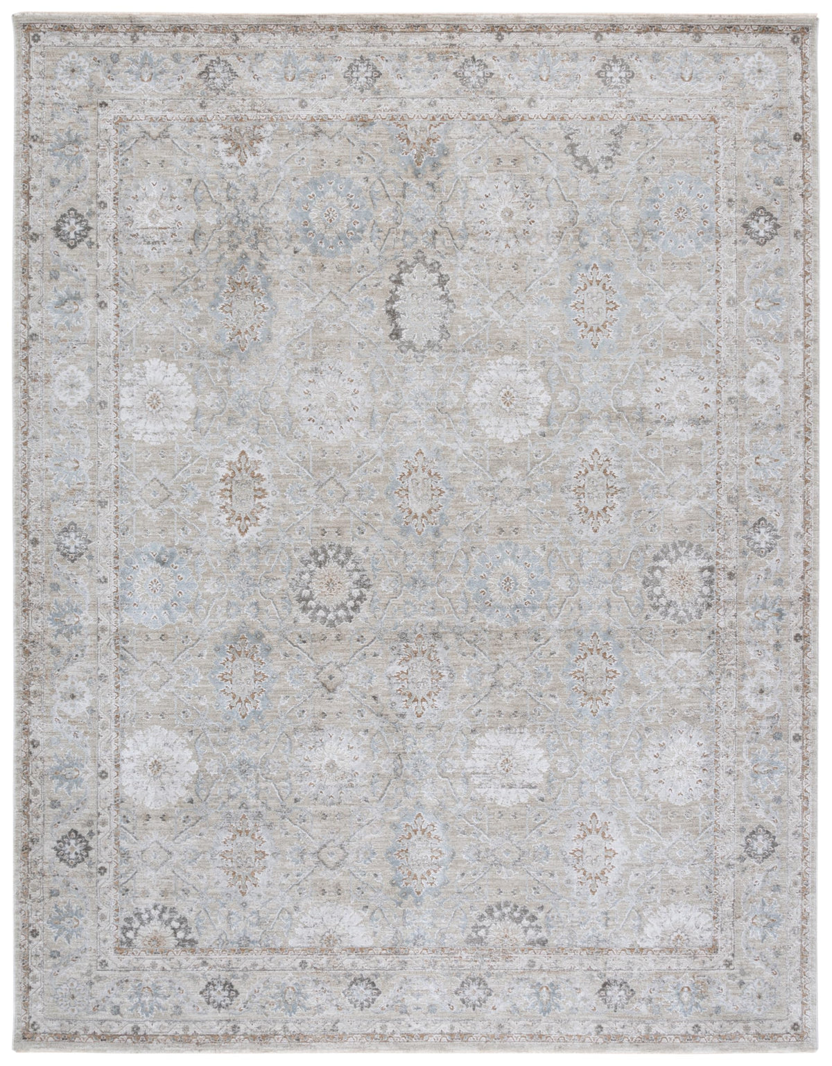 SAFAVIEH Tulip Collection Area Rug - 9' x 12', Grey & Beige, Non Shedding & Easy Care, Ideal for Living Room, Bedroom, Home Office, Dining Space (TUP550F-9)